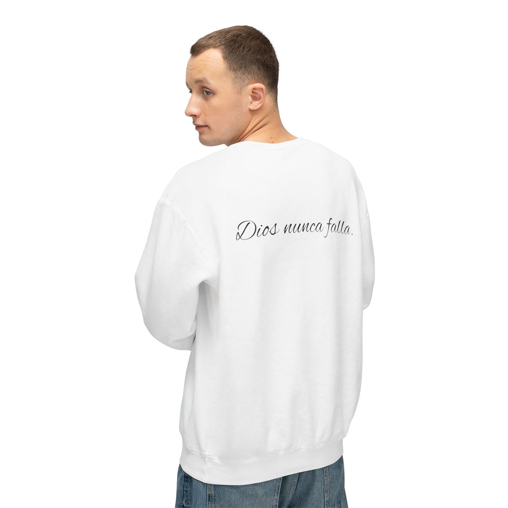 Dios nunca falla. — Small Cross Front & "Dios nunca falla" Script Back