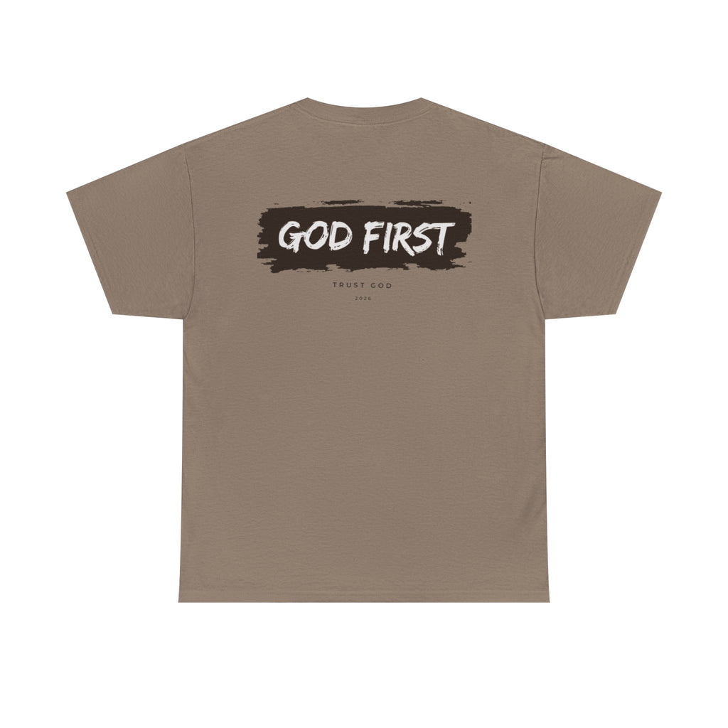 Faith Over Fear "God First" Tee Inspirational Christian T-Shirt