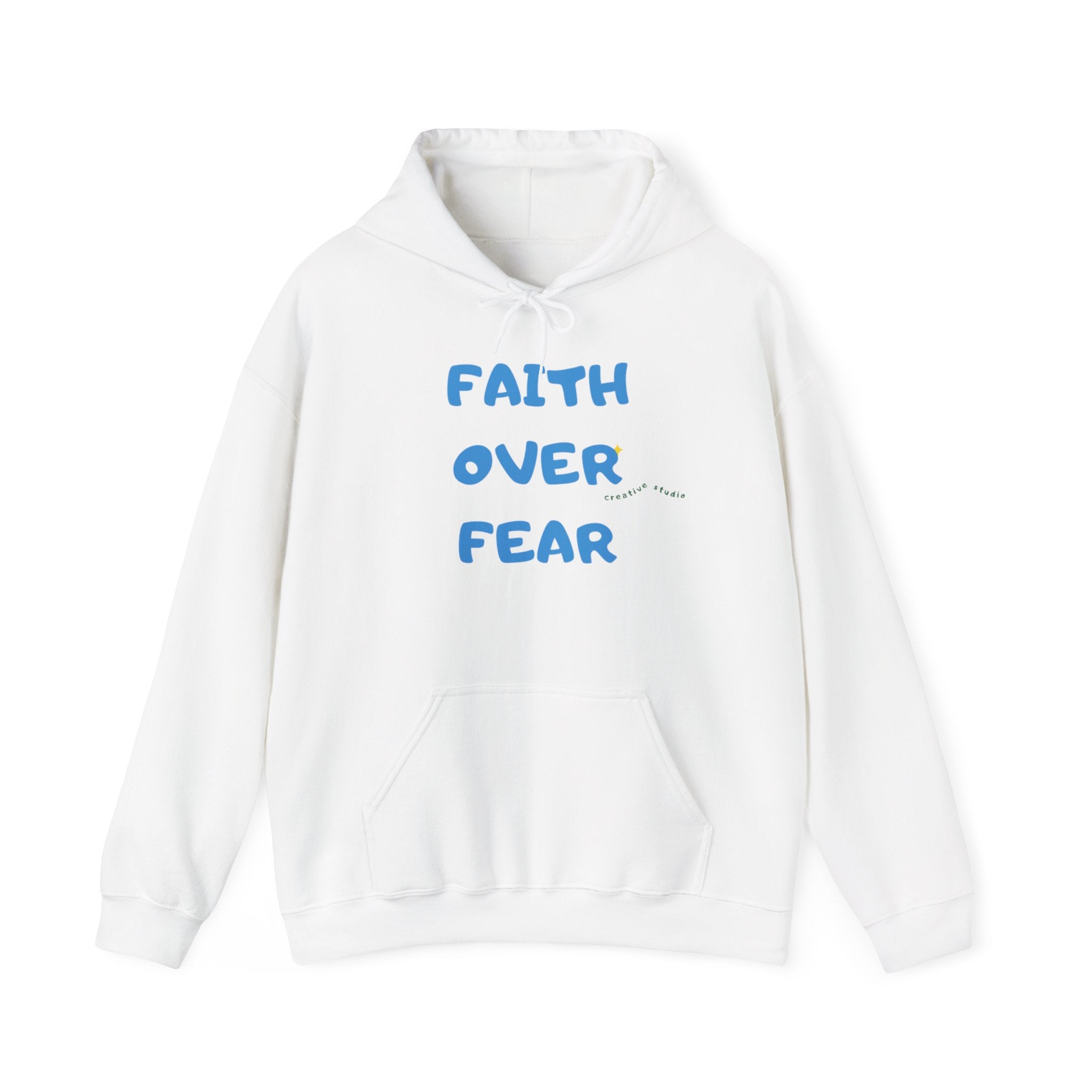 Faith Over Fear Hoodie — Christian Cross Inspirational Pullover