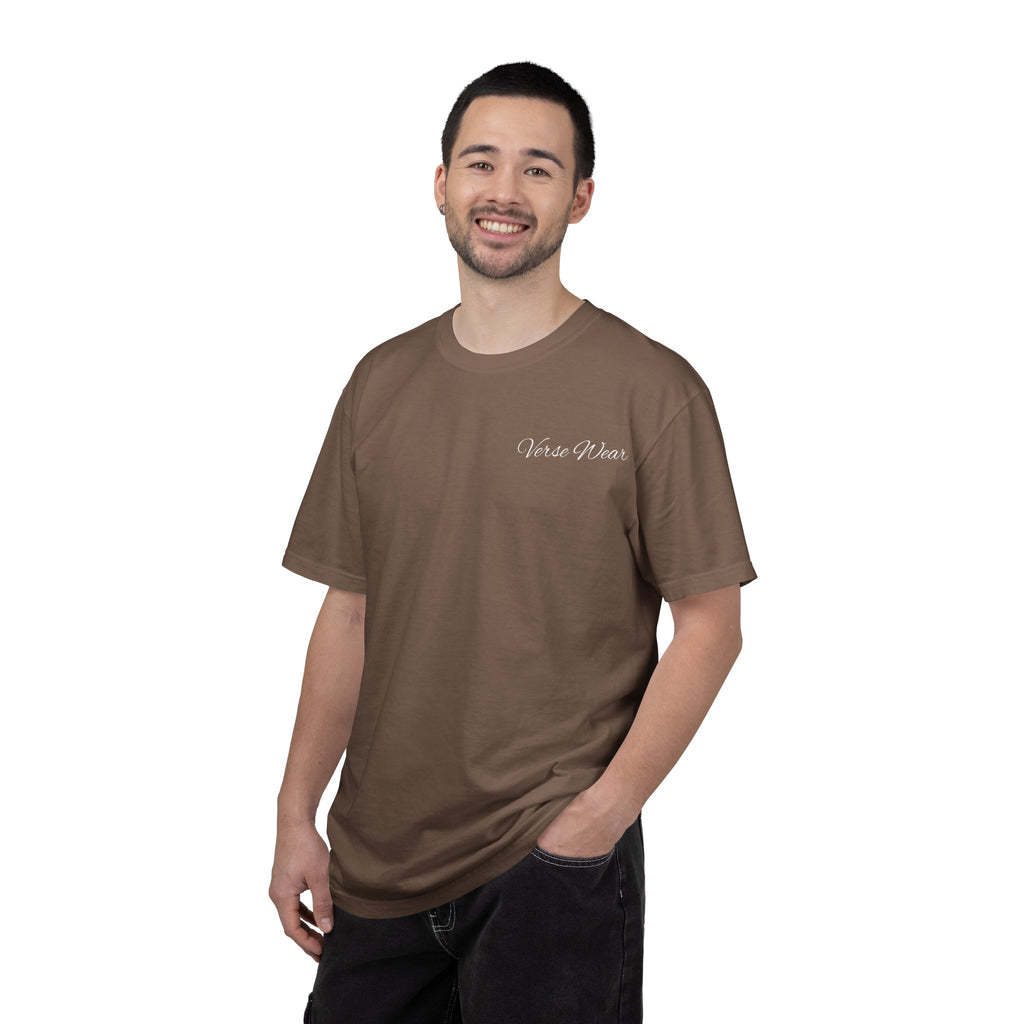 Pray Work Trust Tee Garment-Dyed Brown Inspirational T-Shirt