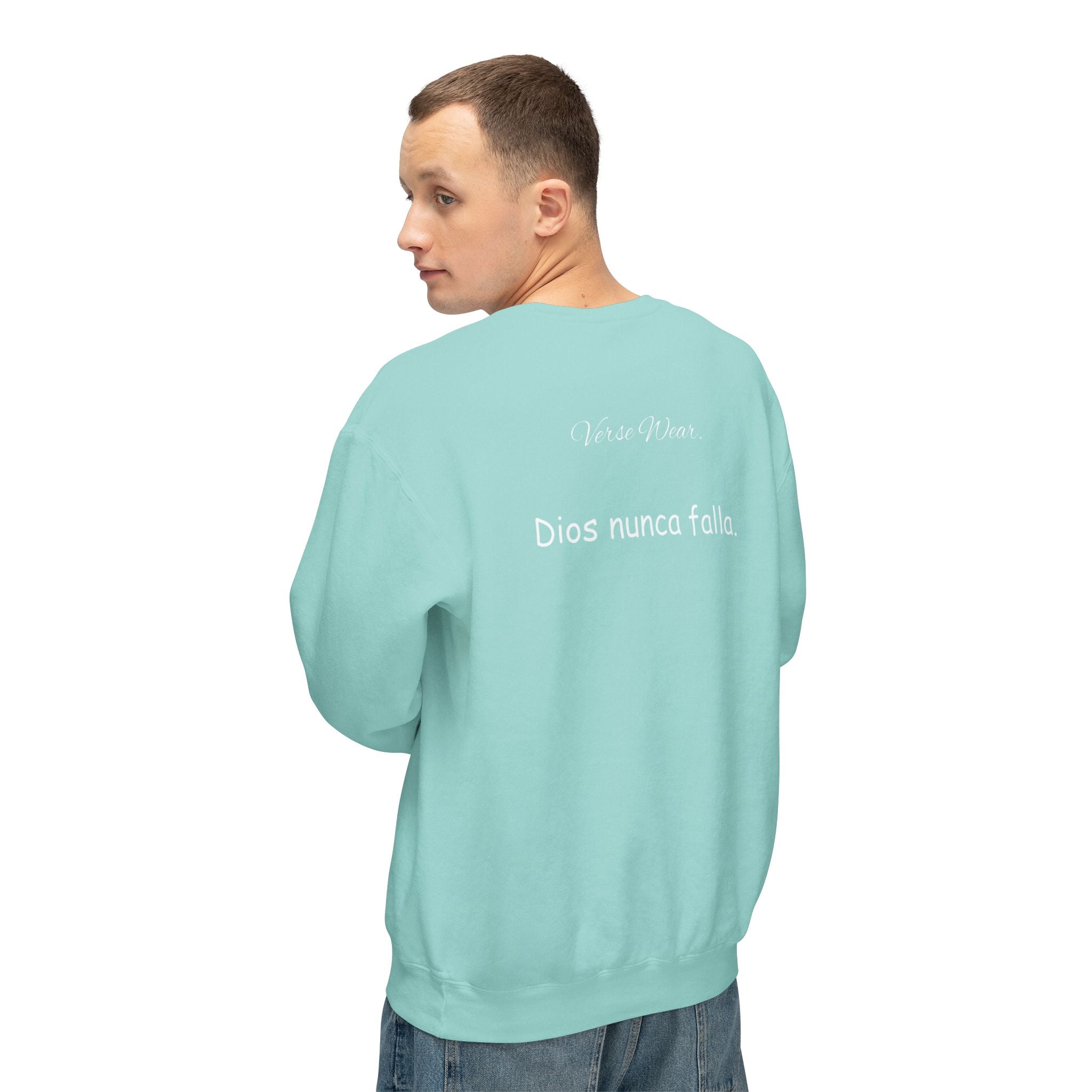 Dios nunca falla. — Small Cross Front & "Dios nunca falla" Script Back