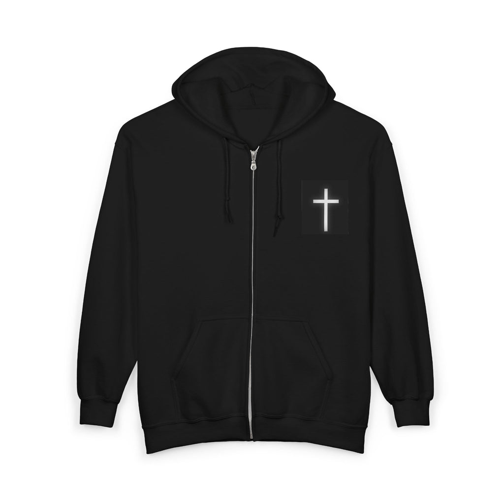 Christian Zip Hoodie "God Is Love" Cross Design (1 John 4:16)