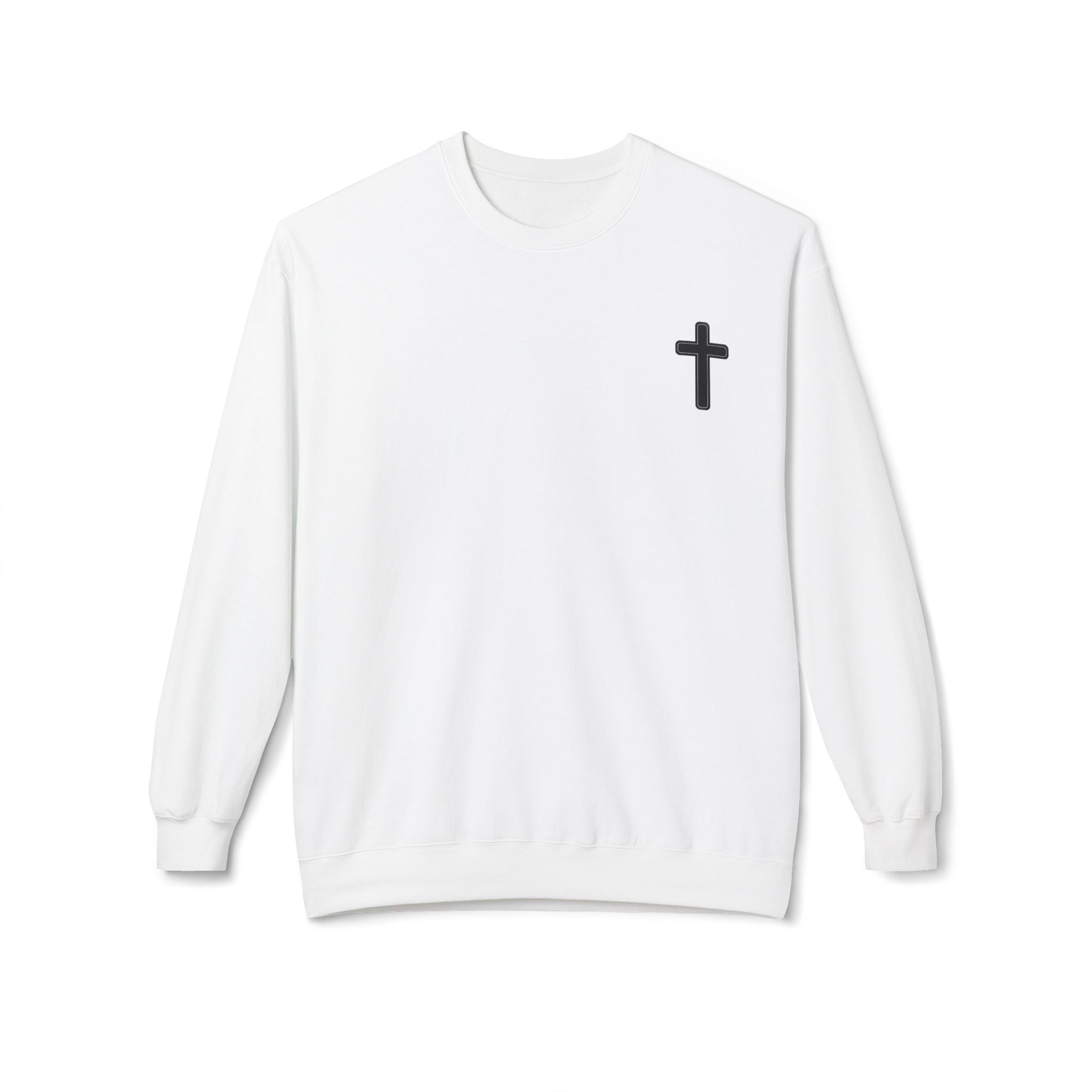 Christian/Catholic Crewneck Sweatshirt "God's Still Working On Me" Cross Pullover