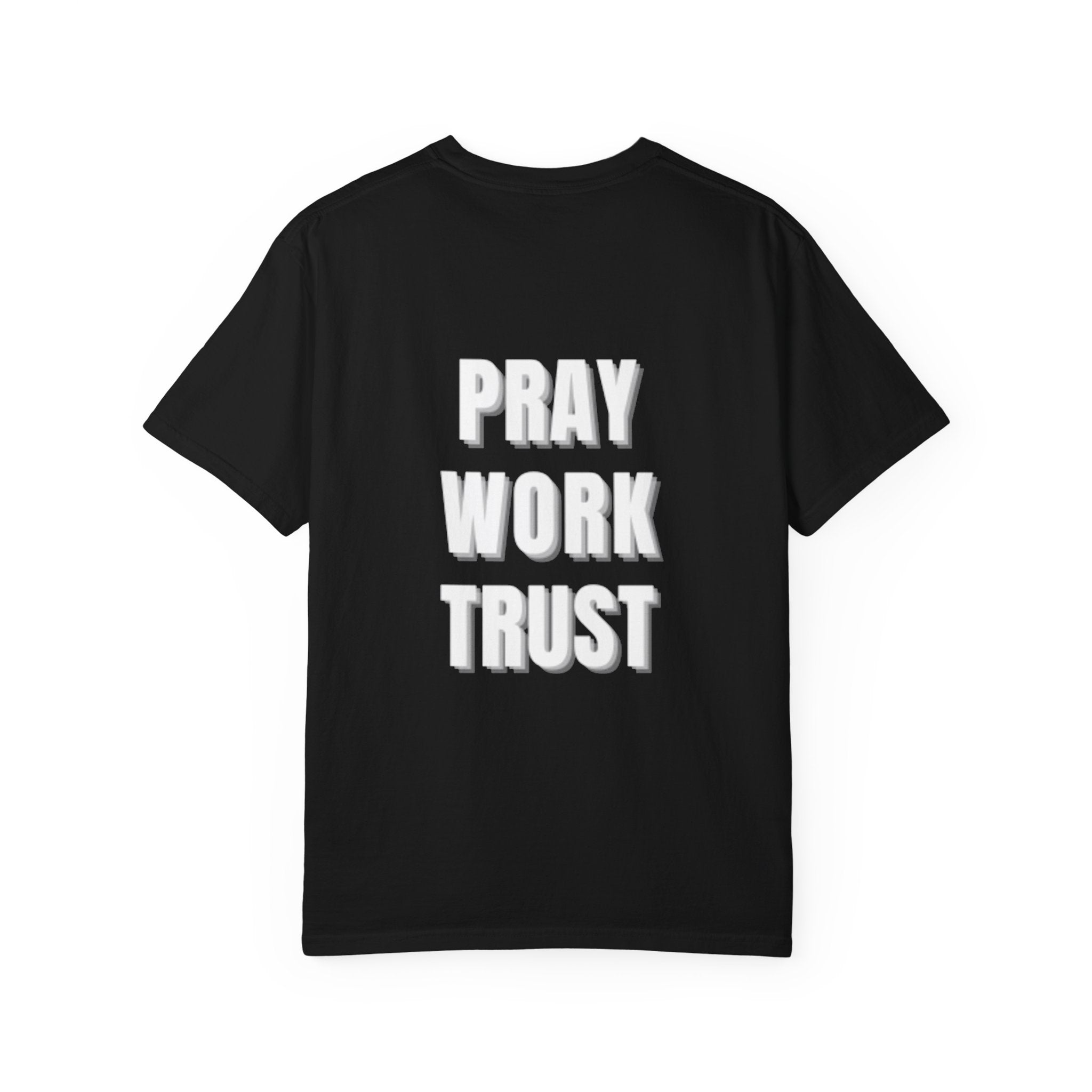 Pray Work Trust Tee Garment-Dyed Brown Inspirational T-Shirt