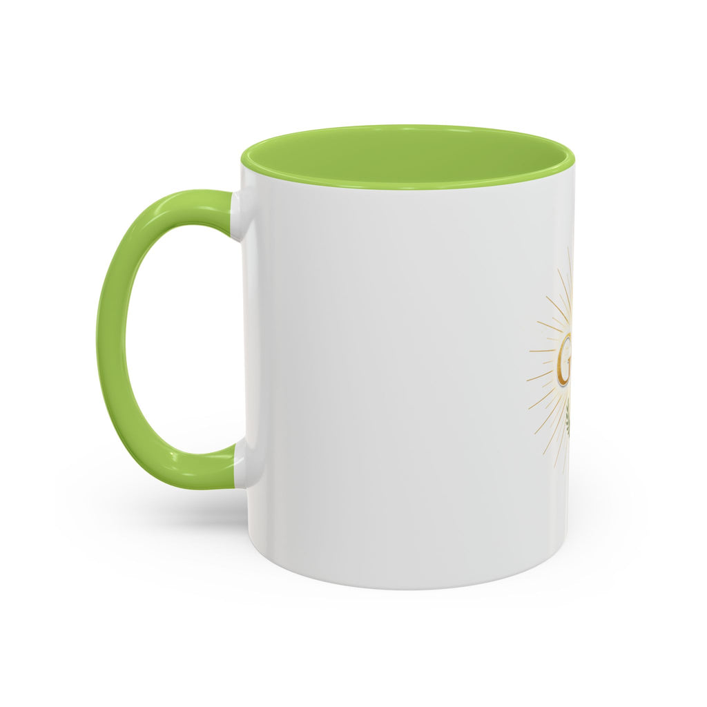 God Radiant Accent Coffee Mug — Inspirational Christian Ceramic Mug