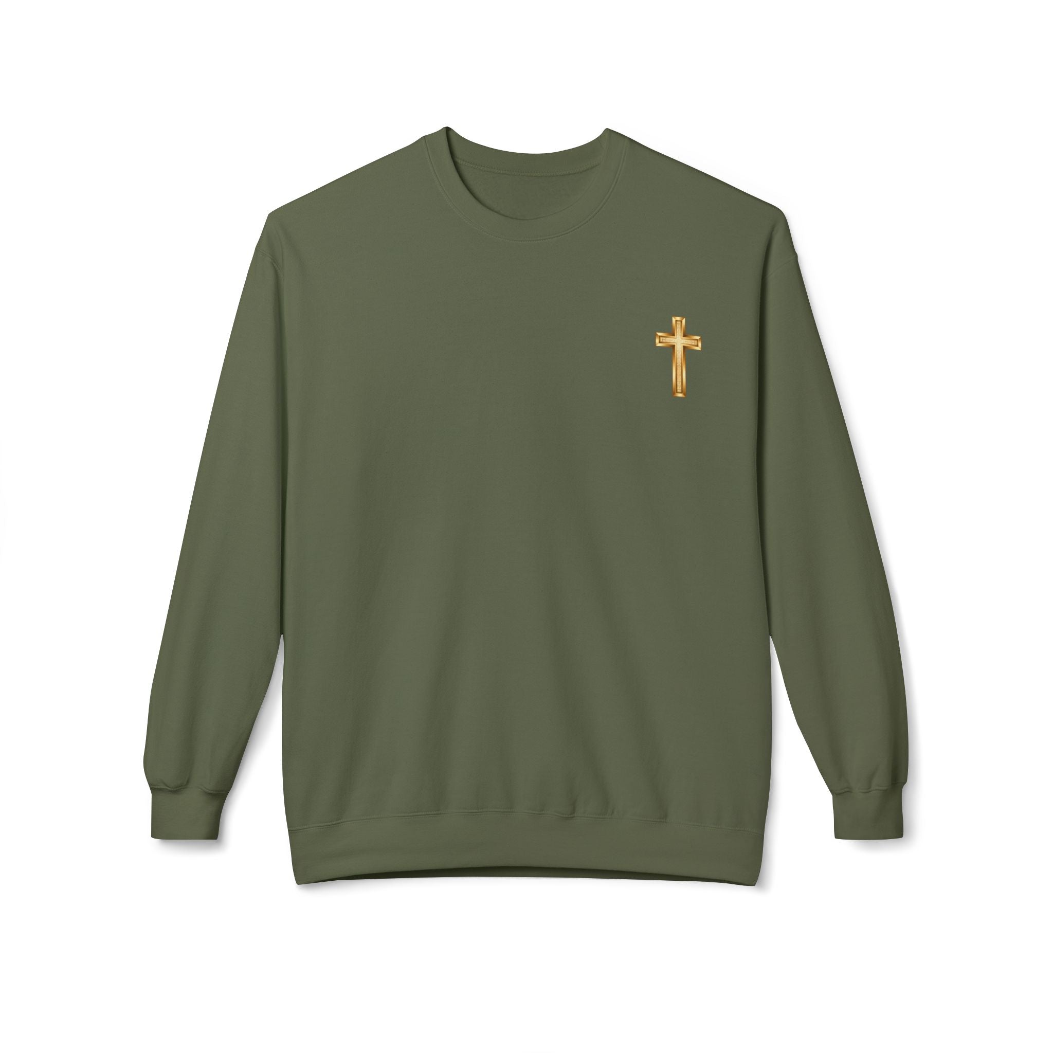Christian/Catholic Crewneck Sweatshirt "God's Still Working On Me" Cross Pullover