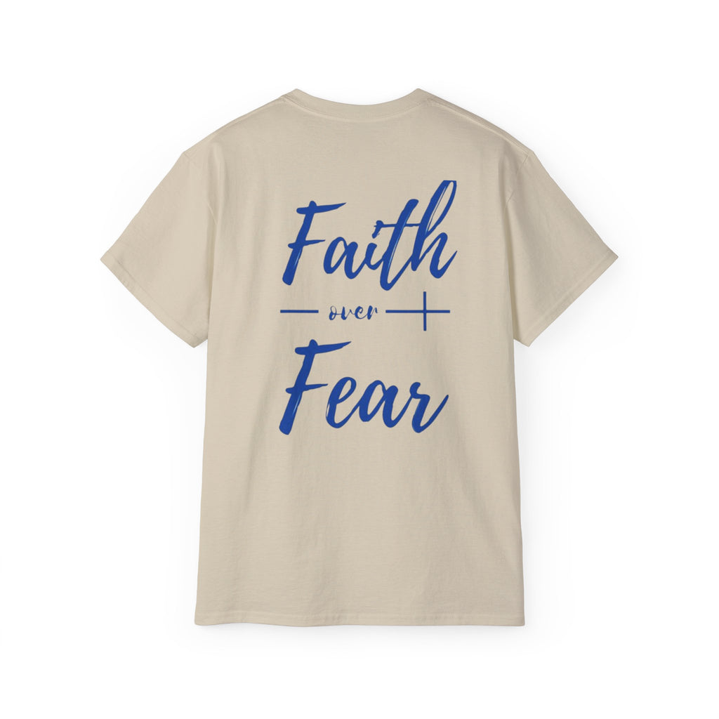 Faith Over Fear T-Shirt — Christian Cross Chest Logo Tee