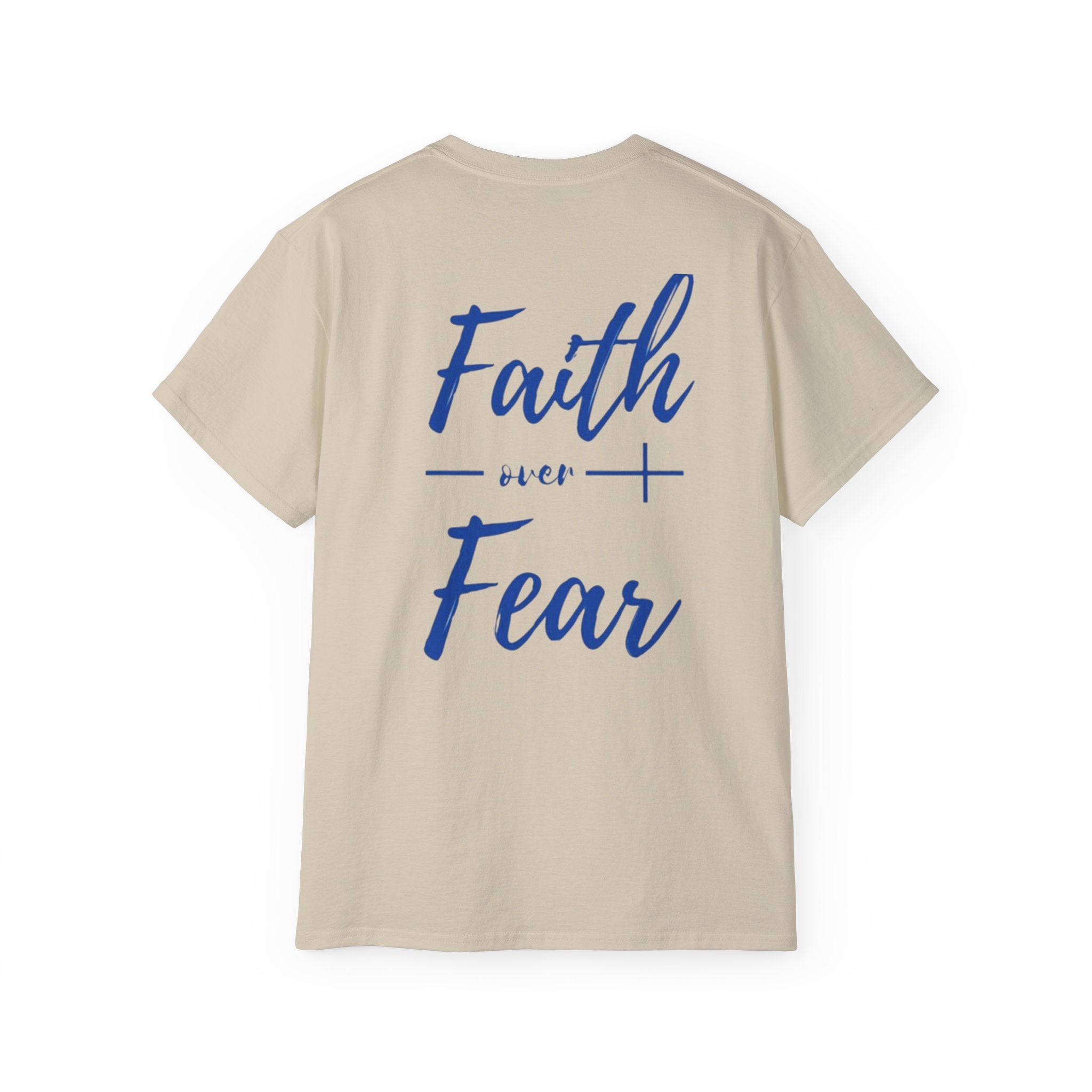 Faith Over Fear T-Shirt — Christian Cross Chest Logo Tee