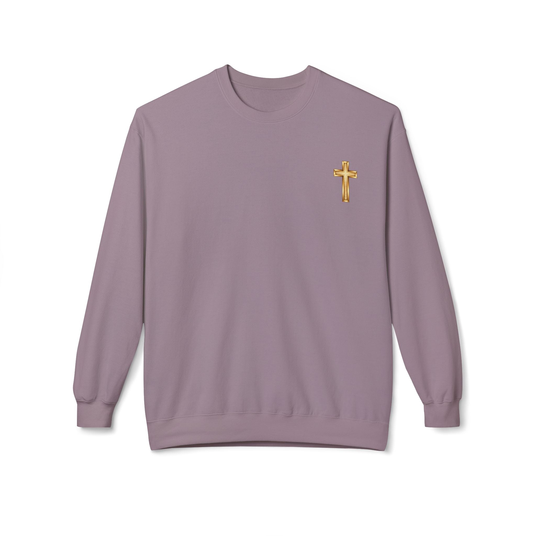 Christian/Catholic Crewneck Sweatshirt "God's Still Working On Me" Cross Pullover