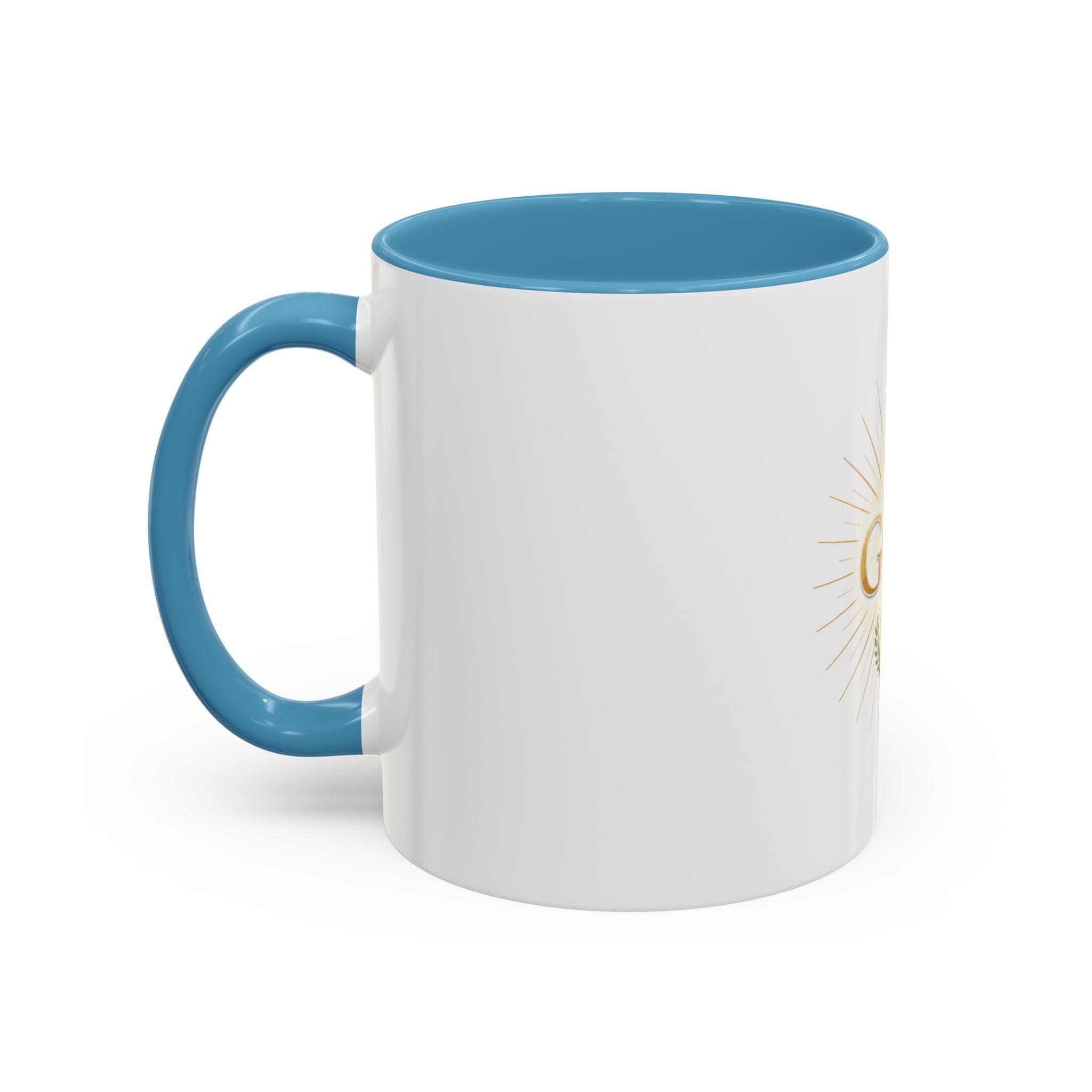 God Radiant Accent Coffee Mug — Inspirational Christian Ceramic Mug