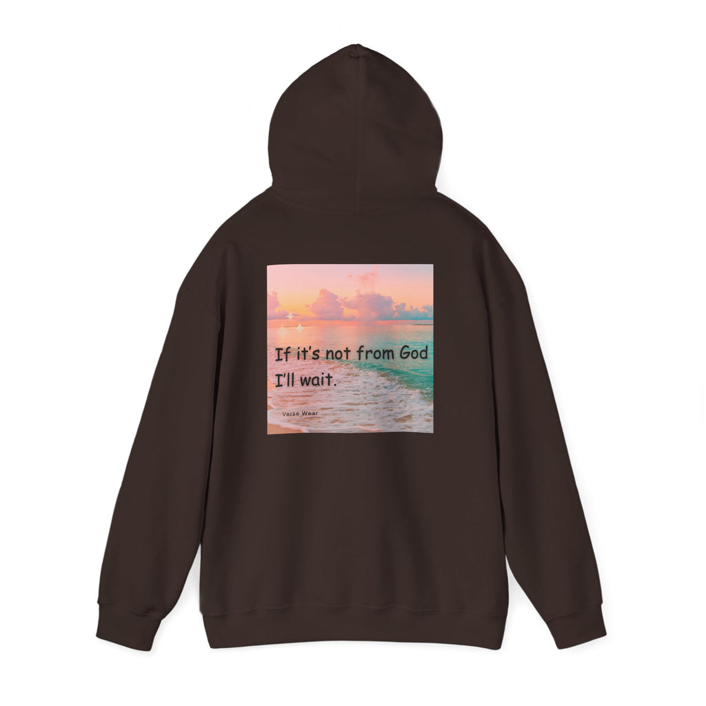 Christian Cross Hoodie "If It's Not From God I'll Wait" Inspirational Faith Sweatshirt