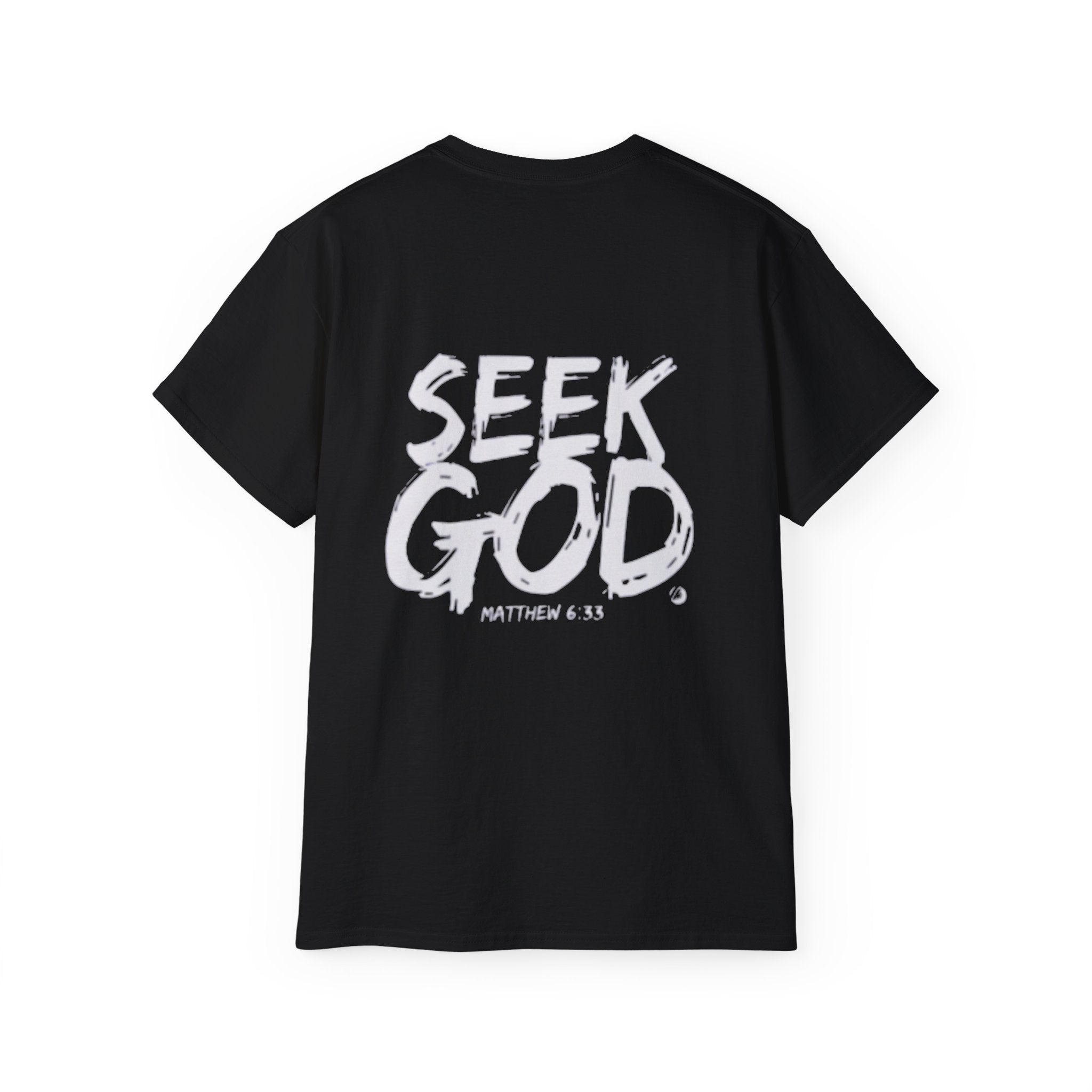 Seek God T-Shirt — Christian Faith Tee with Cross & Matthew 6:33 Scripture