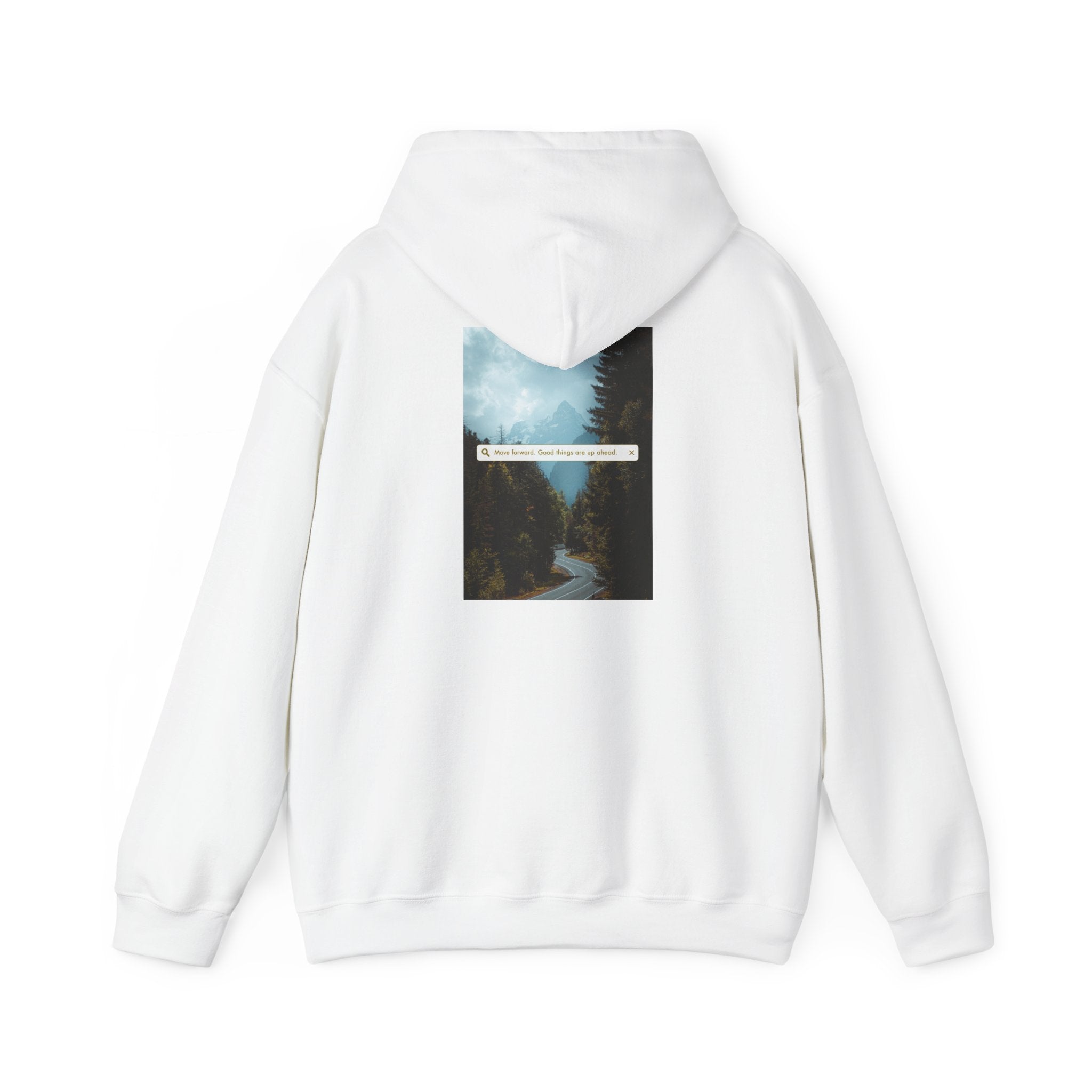 Mountain Road Hoodie with Gold Cross Chest Accent