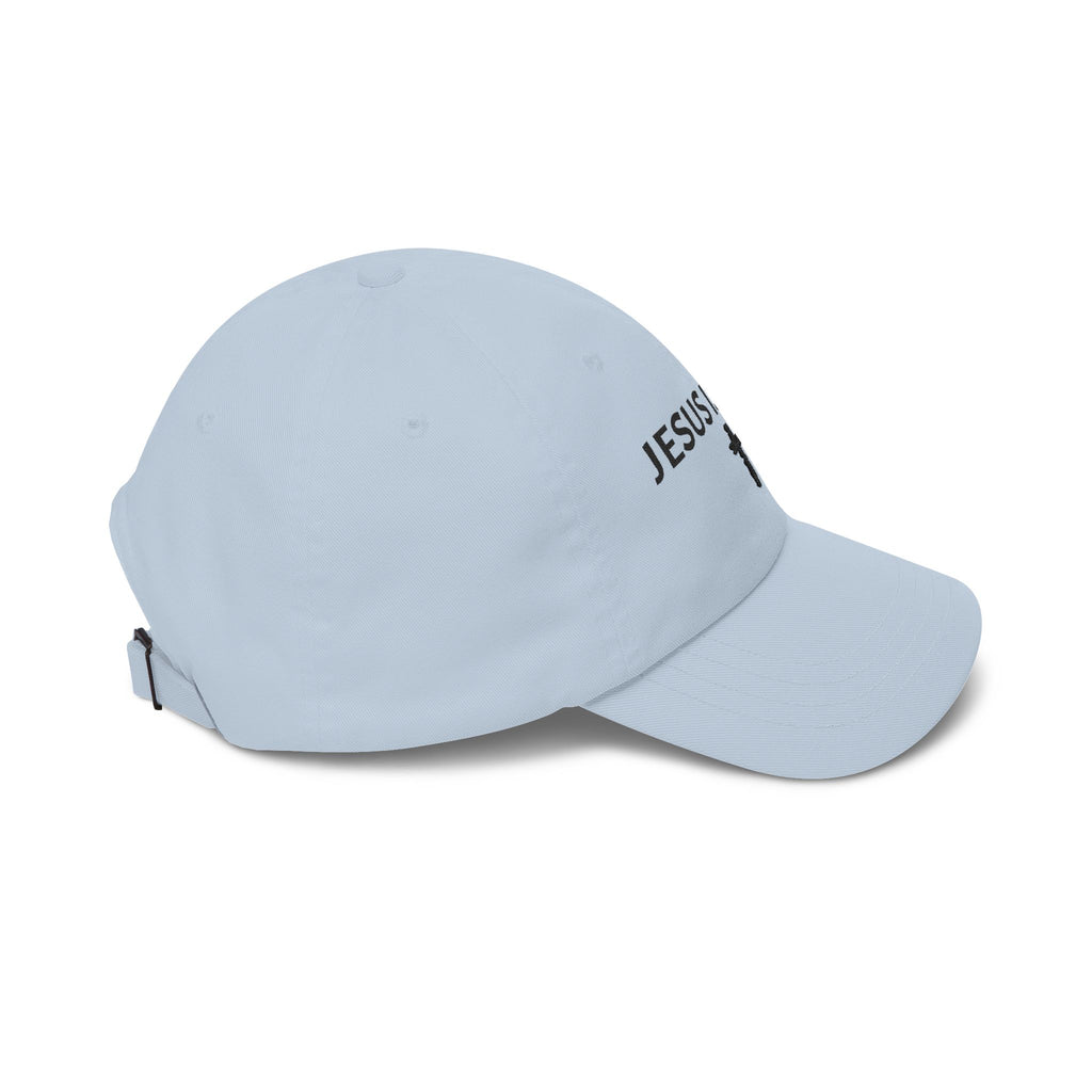 Jesus Is King Dad Cap — Embroidered Christian Baseball Hat with Cross