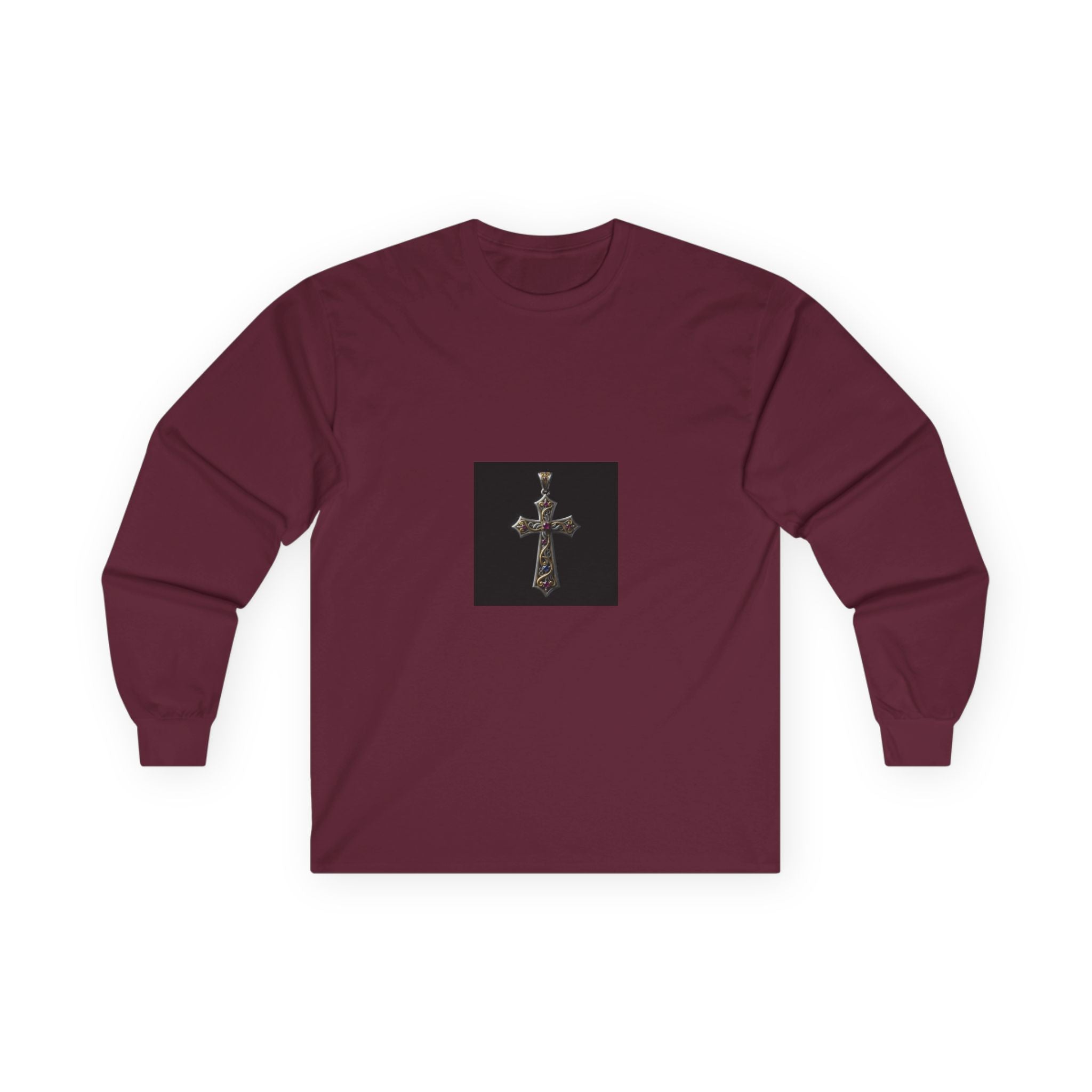 Prayer Cross Long Sleeve Tee — 'Pray to God' Spiritual Graphic Shirt