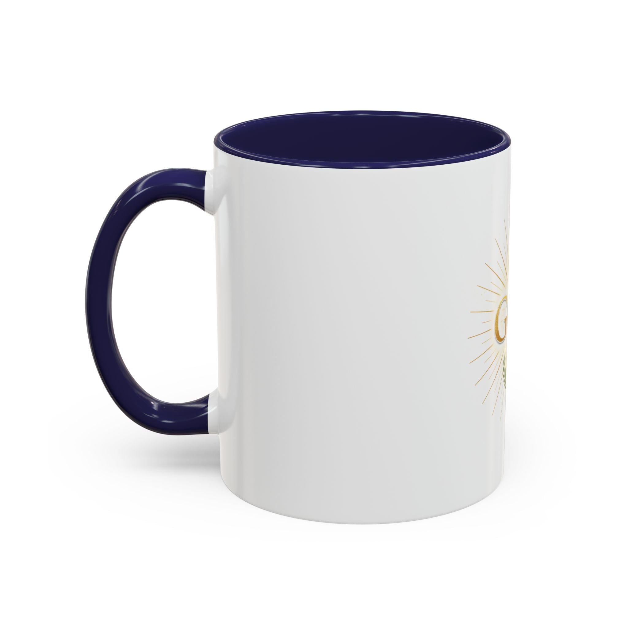 God Radiant Accent Coffee Mug — Inspirational Christian Ceramic Mug
