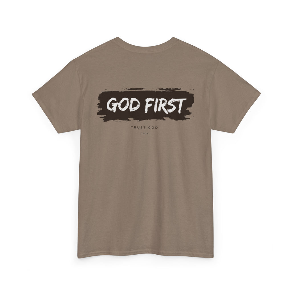 Faith Over Fear "God First" Tee Inspirational Christian T-Shirt