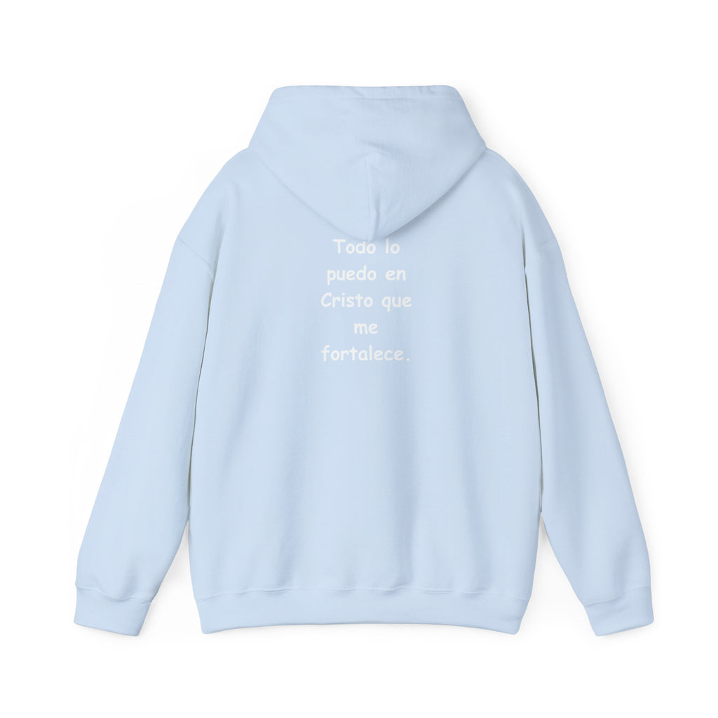 Filipenses 4:13 Hoodie 'Todo lo puedo en Cristo que me fortalece'.