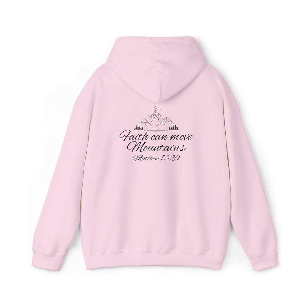 Faith Can Move Mountains Hoodie Inspirational Christian Scripture Sweatshirt (Matthew 17:20)