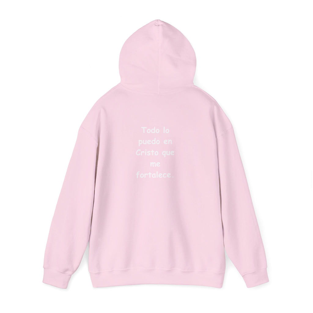 Filipenses 4:13 Hoodie 'Todo lo puedo en Cristo que me fortalece'.