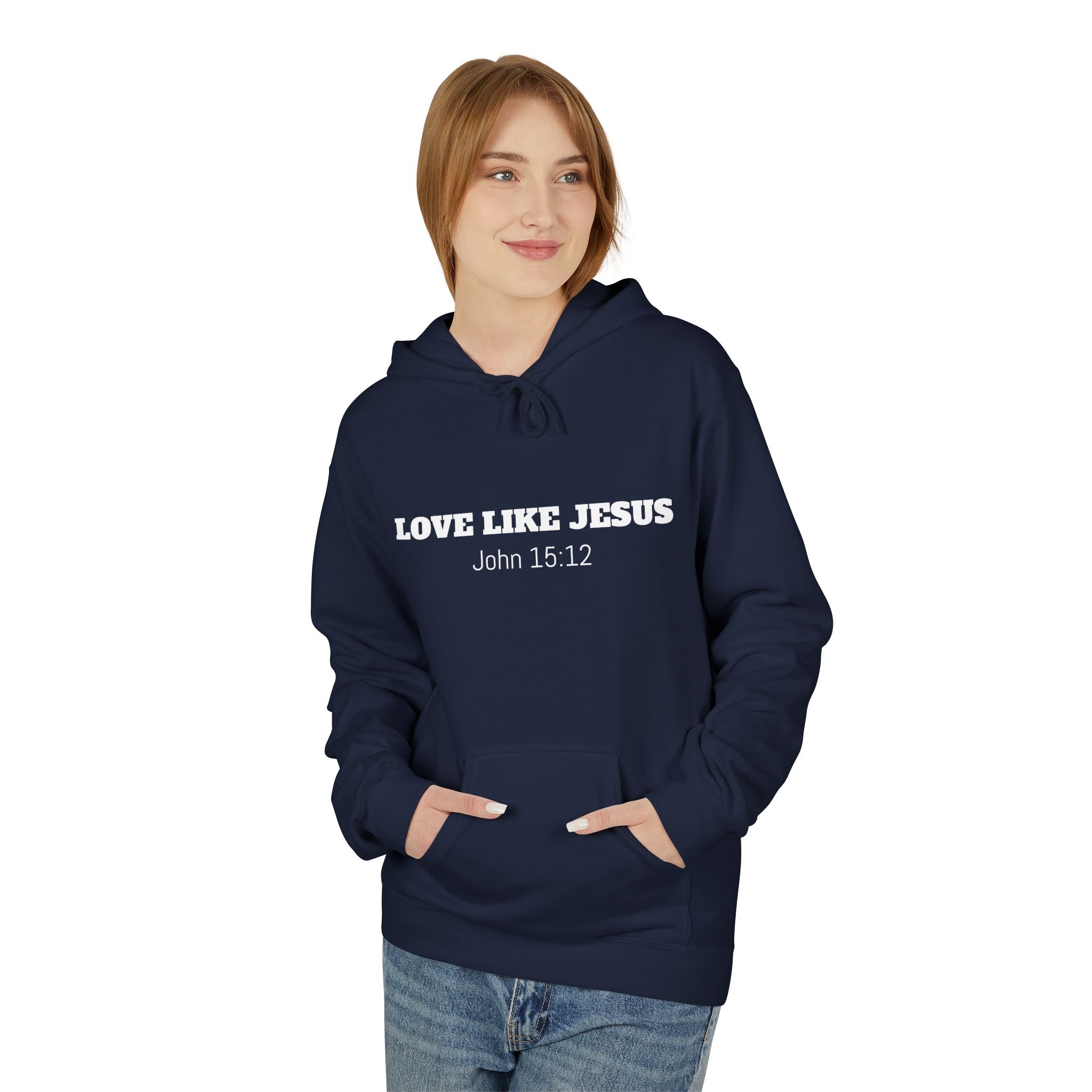 Love Like Jesus Hoodie John 13:34 Christian Faith Pullover