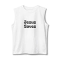Jesus Saves Muscle Tank Back Cross Christian Faith Tank Top