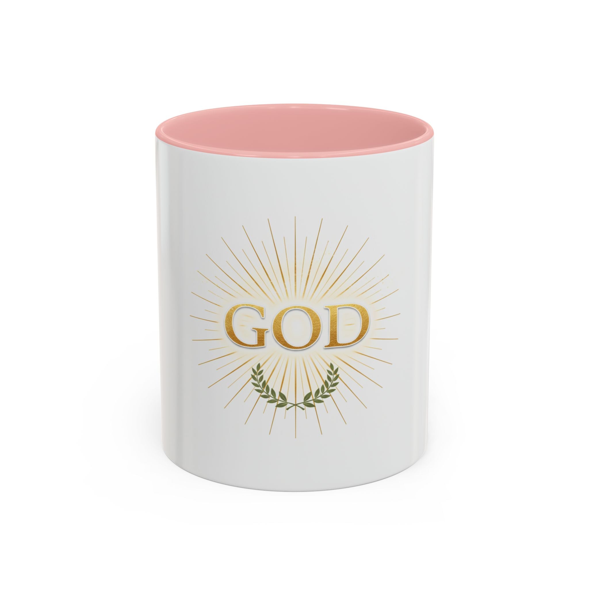 God Radiant Accent Coffee Mug — Inspirational Christian Ceramic Mug