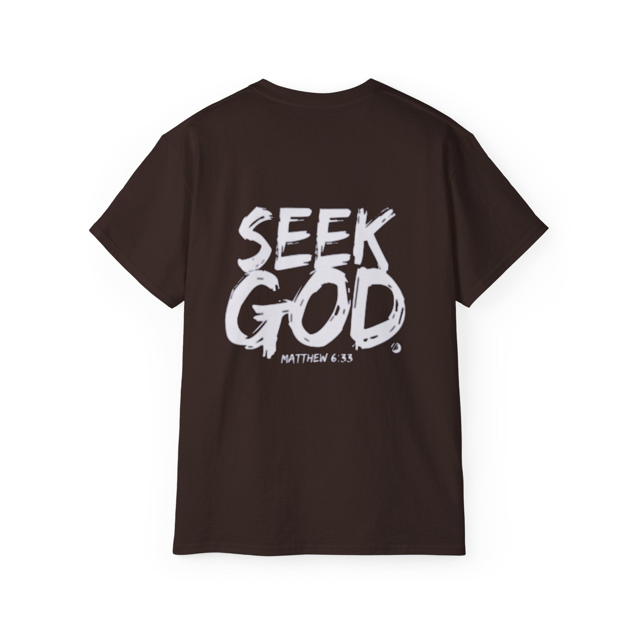 Seek God T-Shirt — Christian Faith Tee with Cross & Matthew 6:33 Scripture