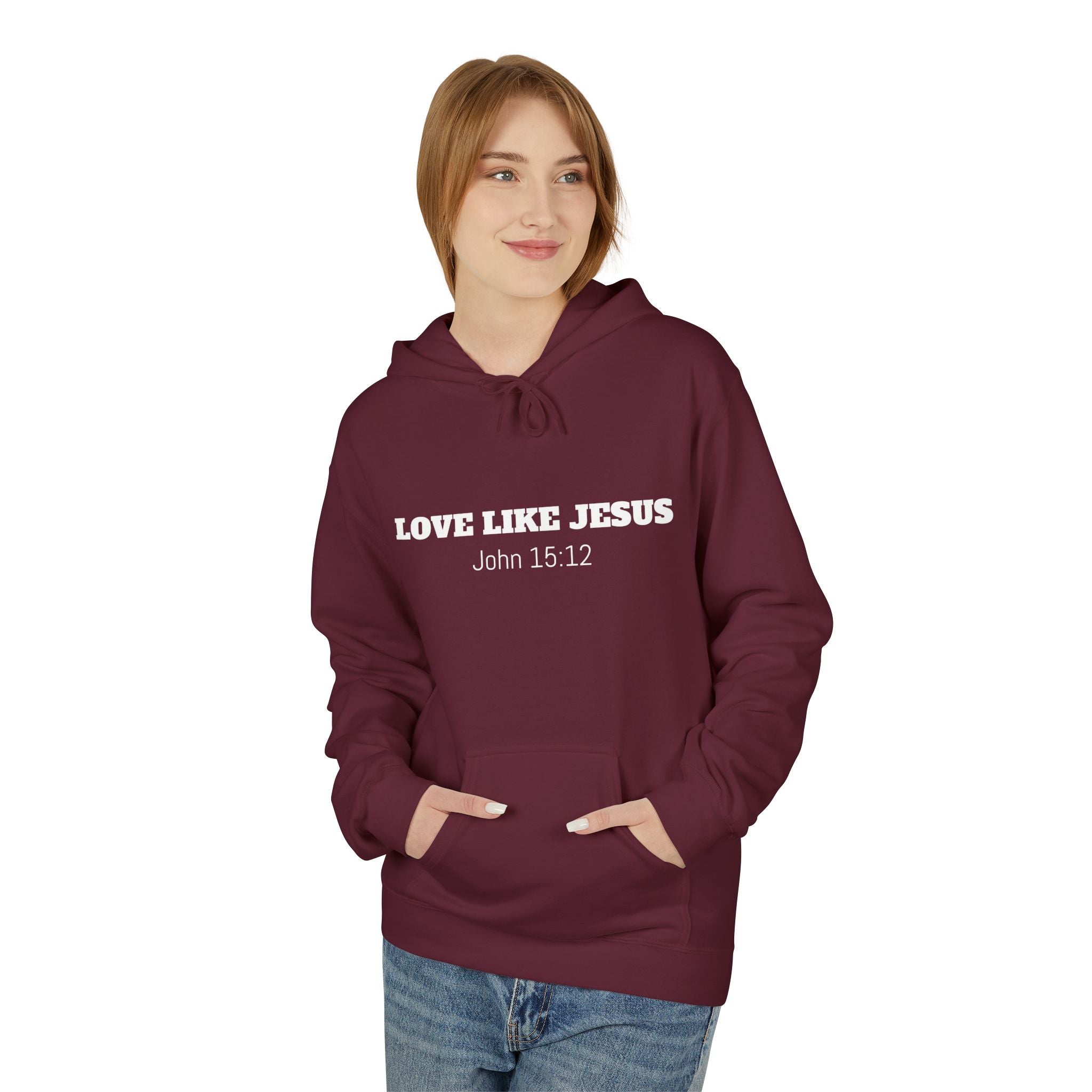 Love Like Jesus Hoodie John 13:34 Christian Faith Pullover