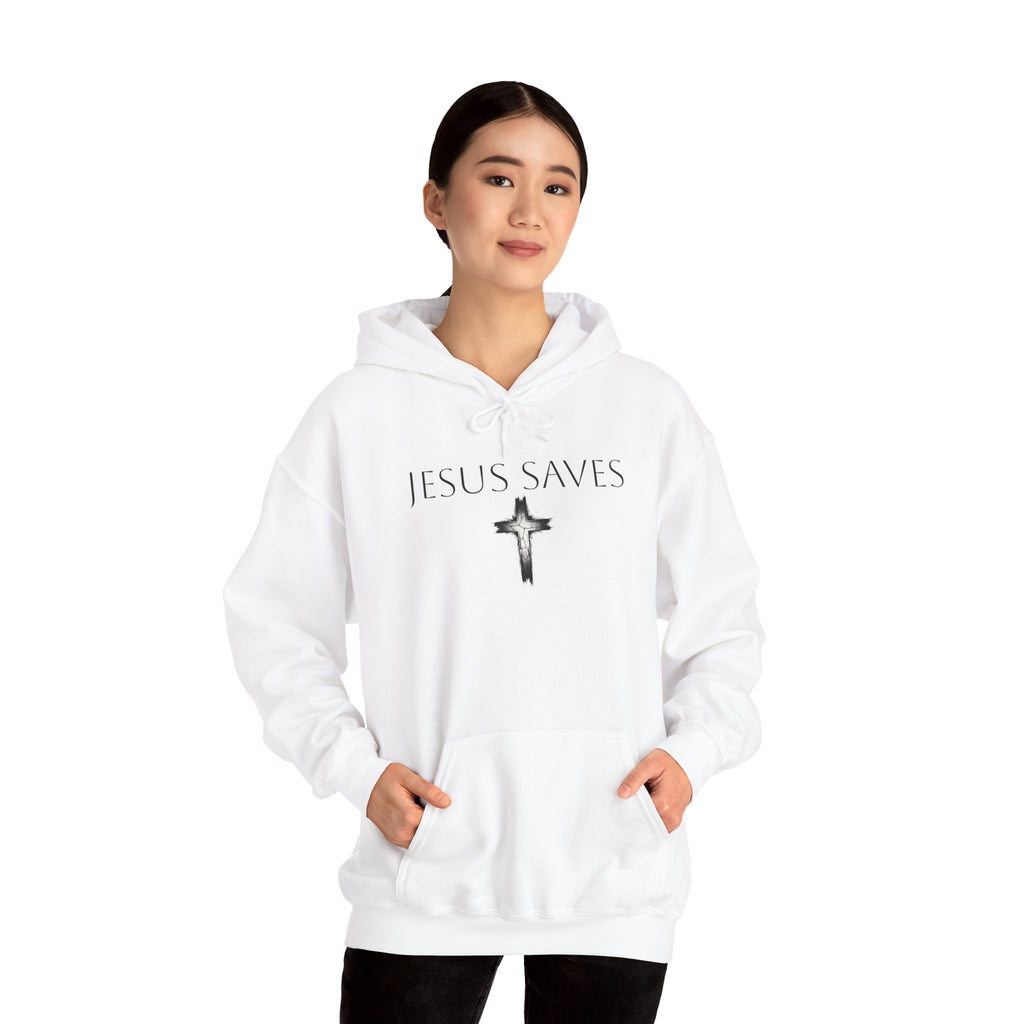 Religious Hoodie Cross Graphic with Jesus Saves