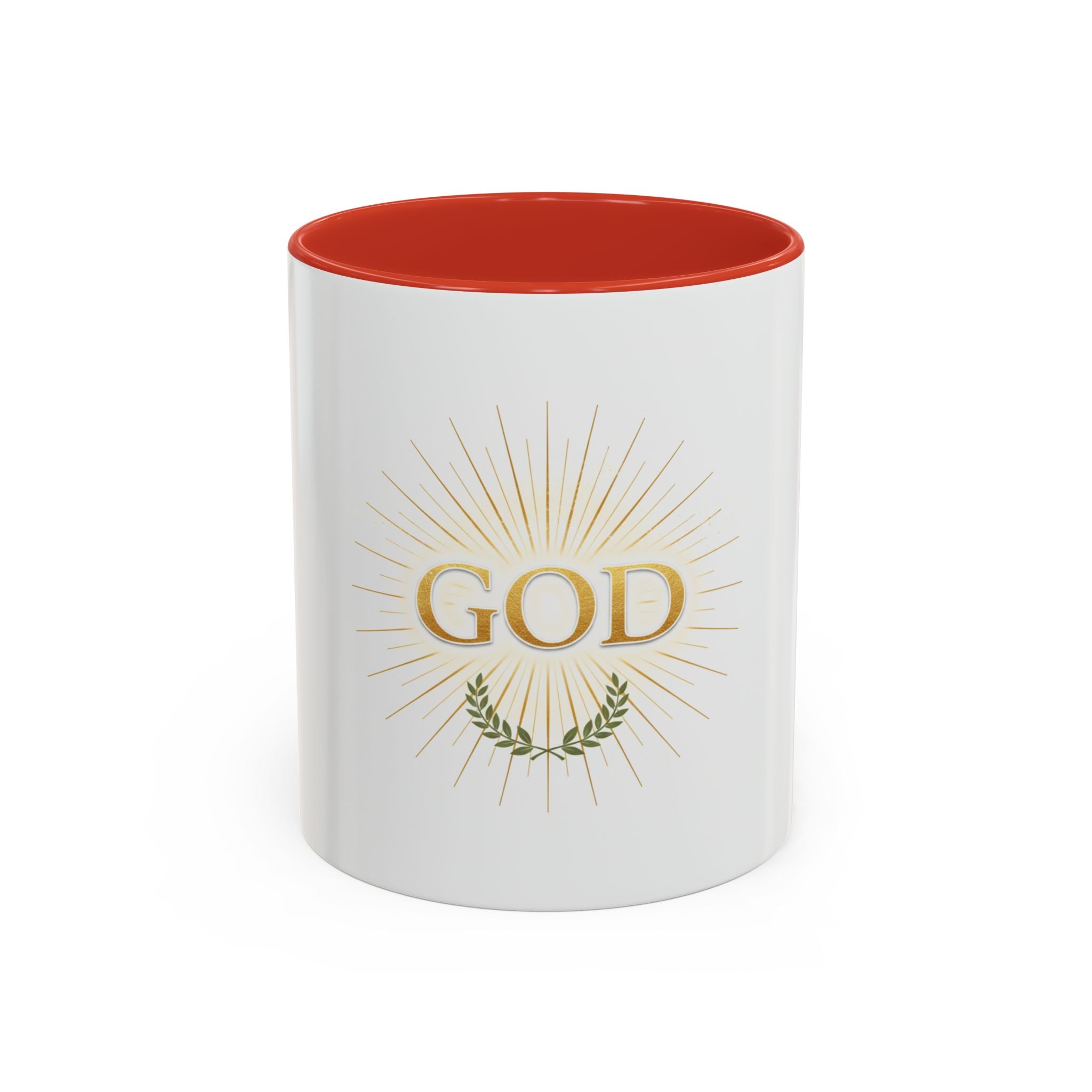 God Radiant Accent Coffee Mug — Inspirational Christian Ceramic Mug