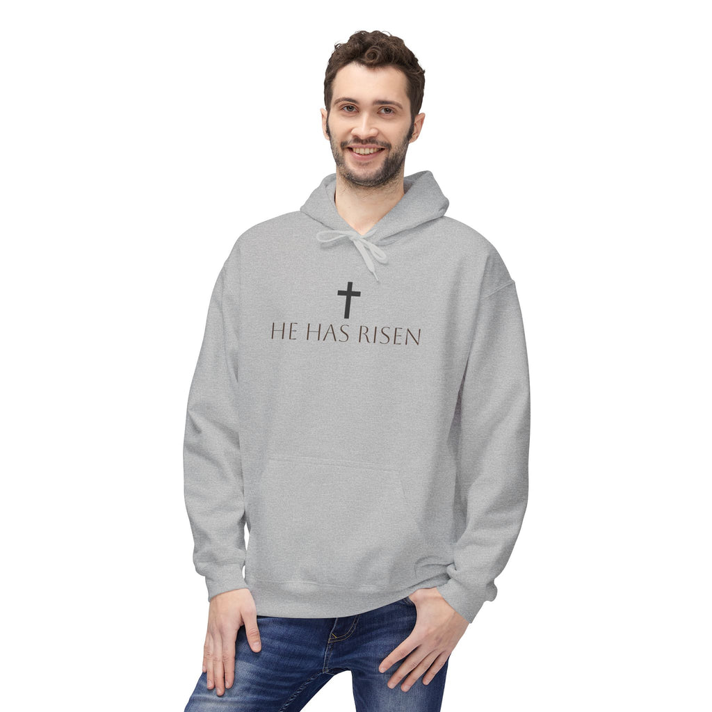 He Has Risen Hoodie  Christian Easter Scripture Pullover (Matthew 28:6)