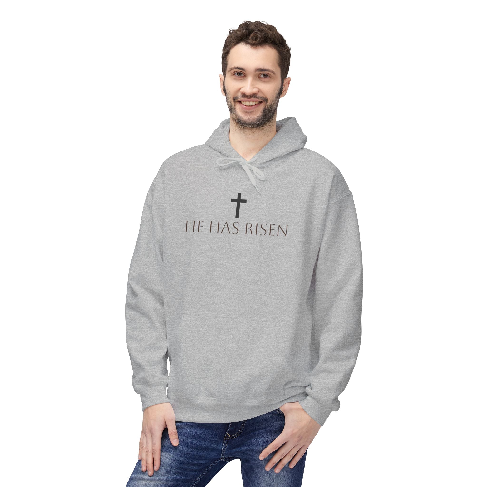 He Has Risen Hoodie  Christian Easter Scripture Pullover (Matthew 28:6)