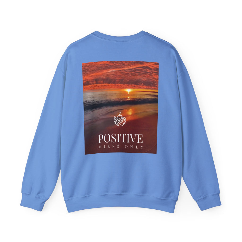 Positive Vibes Only Crewneck Sweatshirt  Sunset Beach Graphic