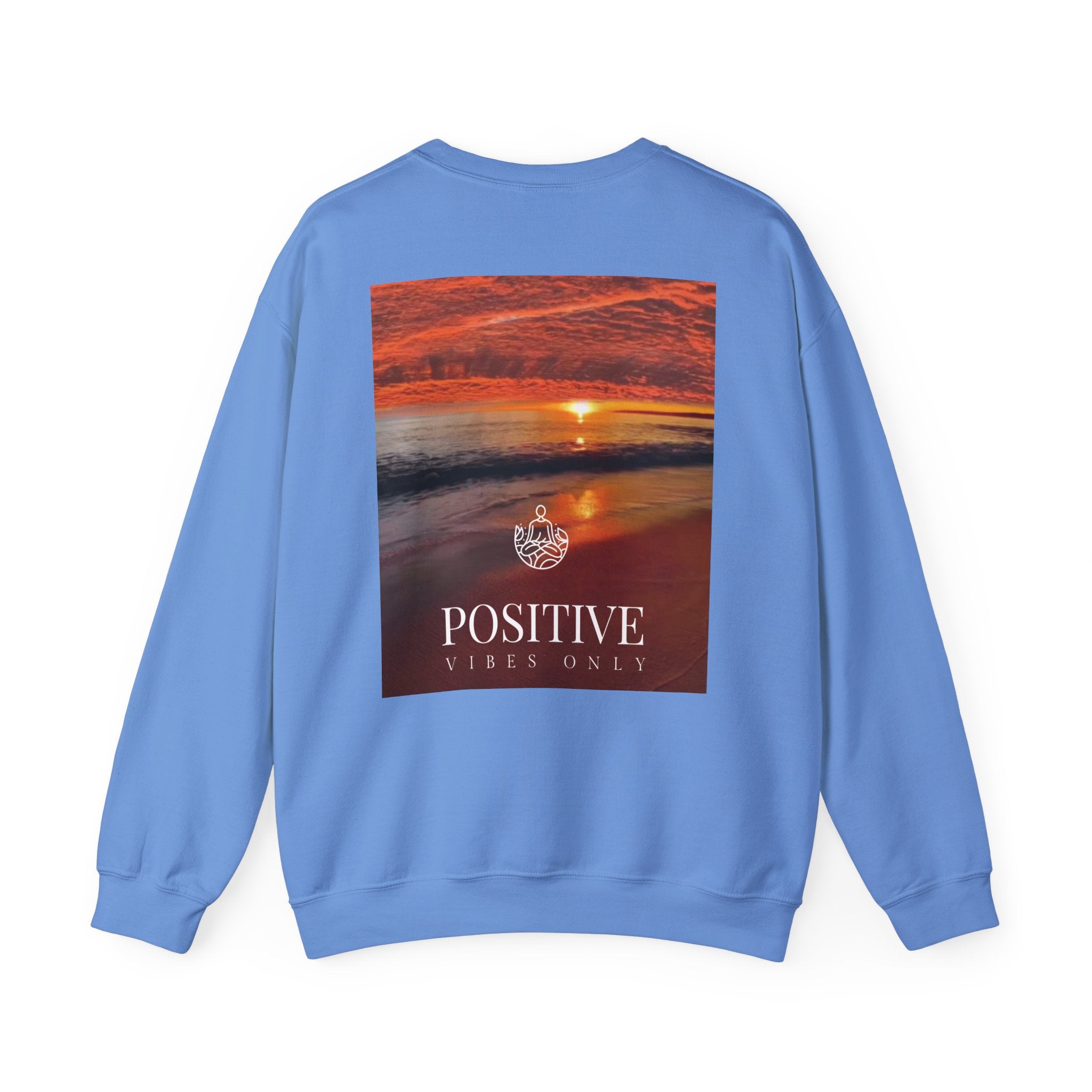 Positive Vibes Only Crewneck Sweatshirt  Sunset Beach Graphic