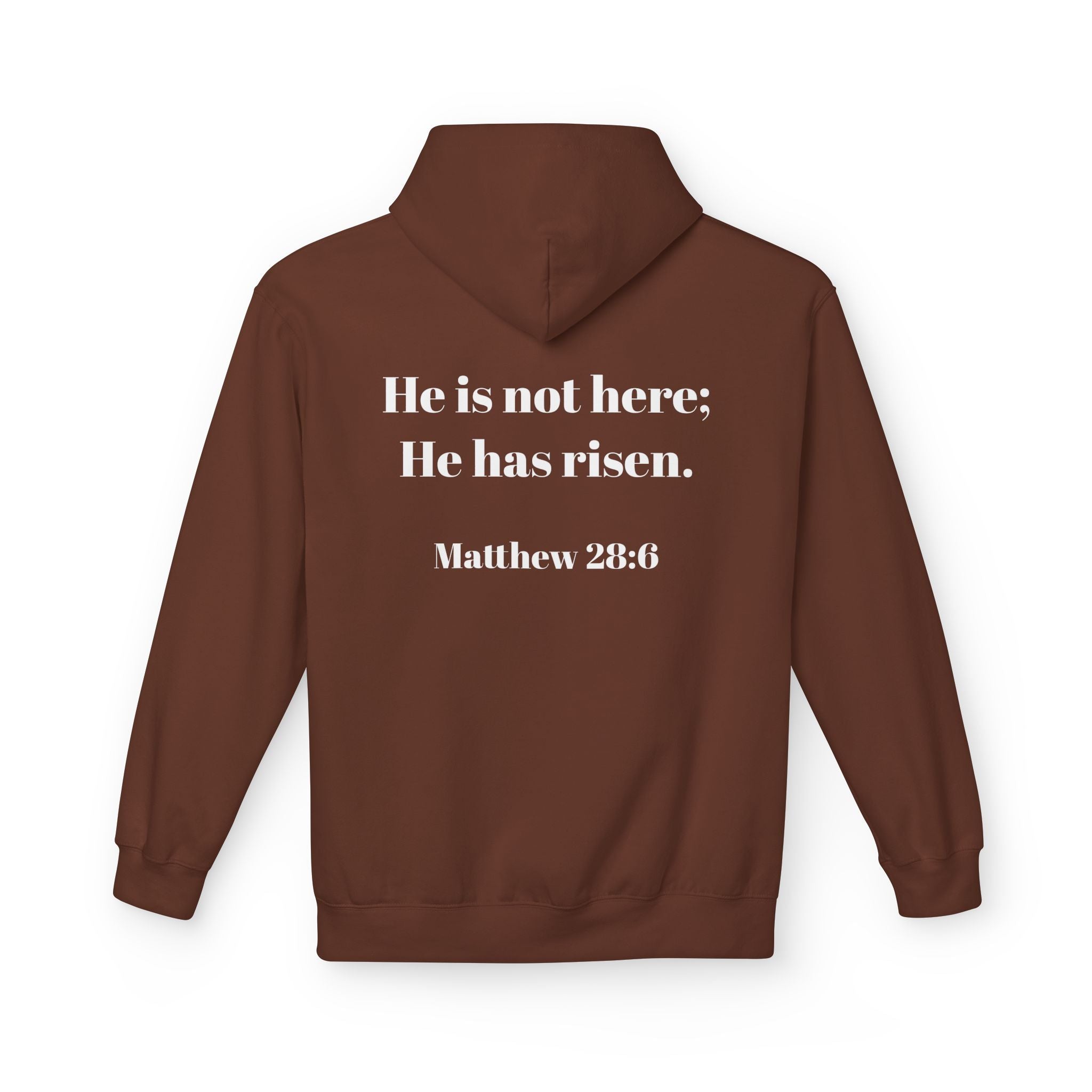 He Has Risen Hoodie  Christian Easter Scripture Pullover (Matthew 28:6)
