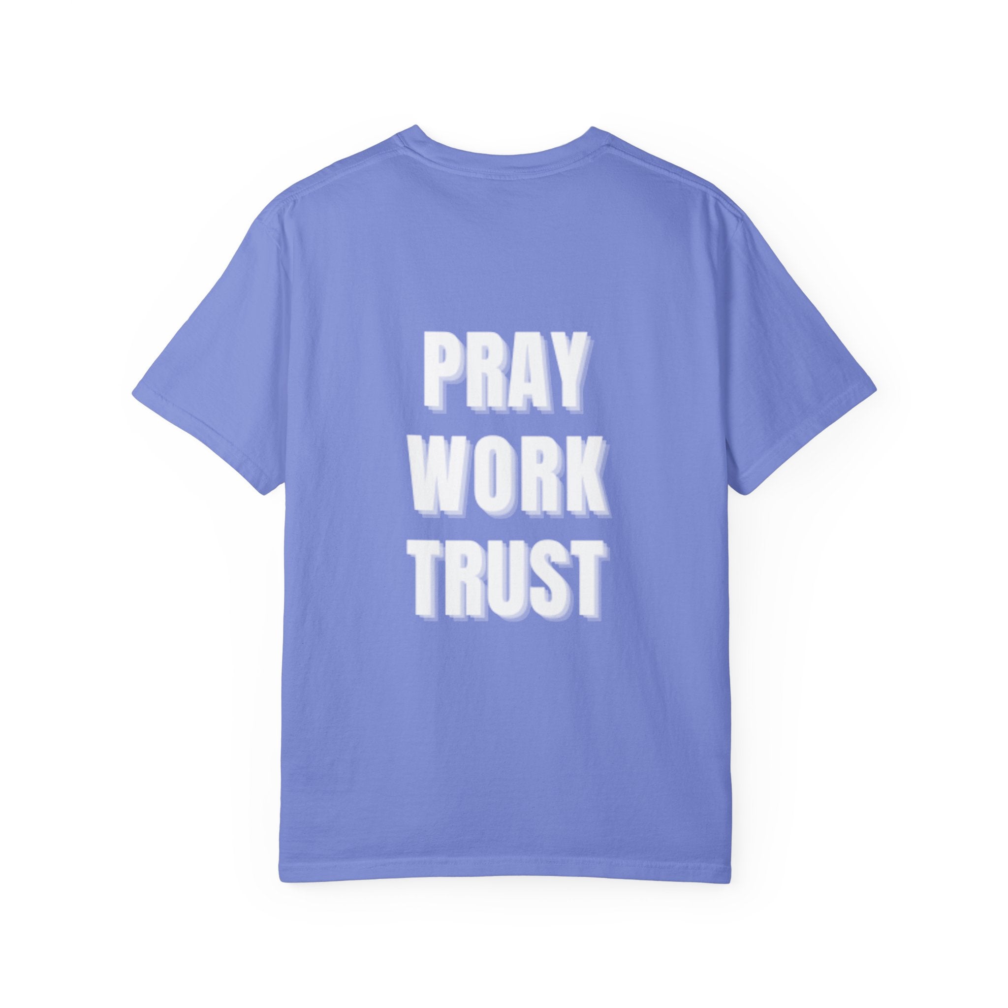 Pray Work Trust Tee Garment-Dyed Brown Inspirational T-Shirt