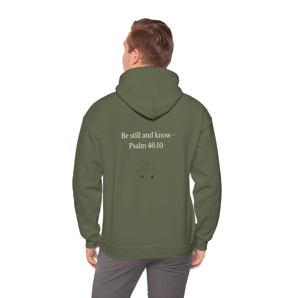 Hoodie "Be Still and Know" Psalm 46:10 Minimal Faith Hoodie