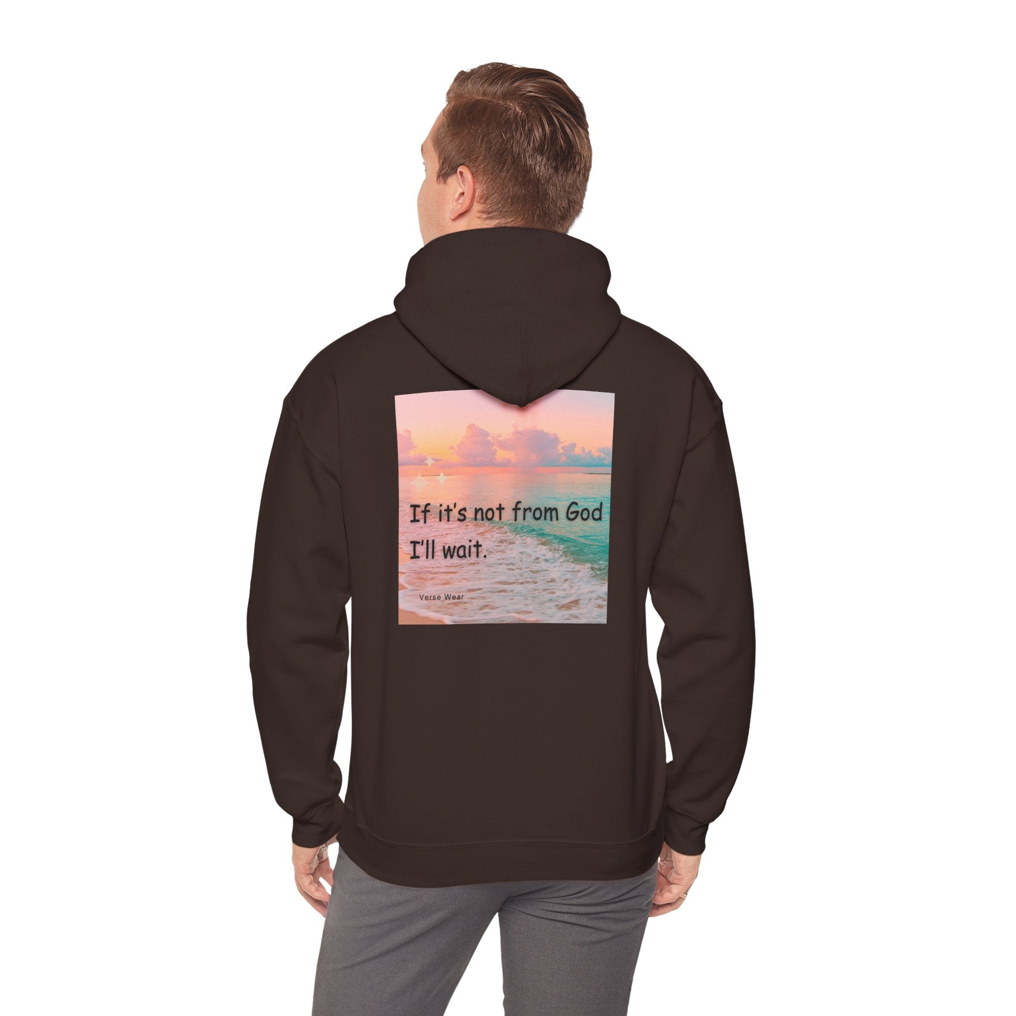 Christian Cross Hoodie "If It's Not From God I'll Wait" Inspirational Faith Sweatshirt