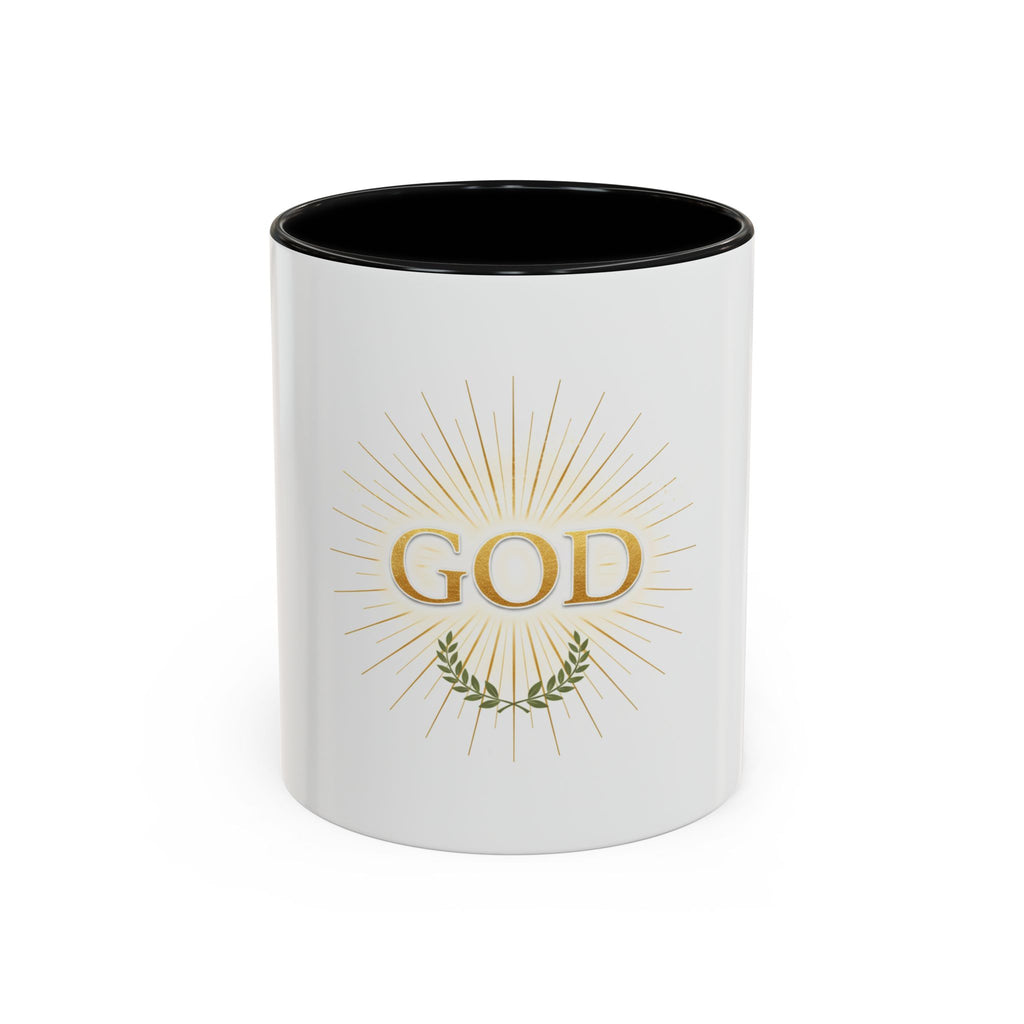 God Radiant Accent Coffee Mug — Inspirational Christian Ceramic Mug