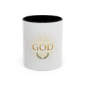 God Radiant Accent Coffee Mug — Inspirational Christian Ceramic Mug