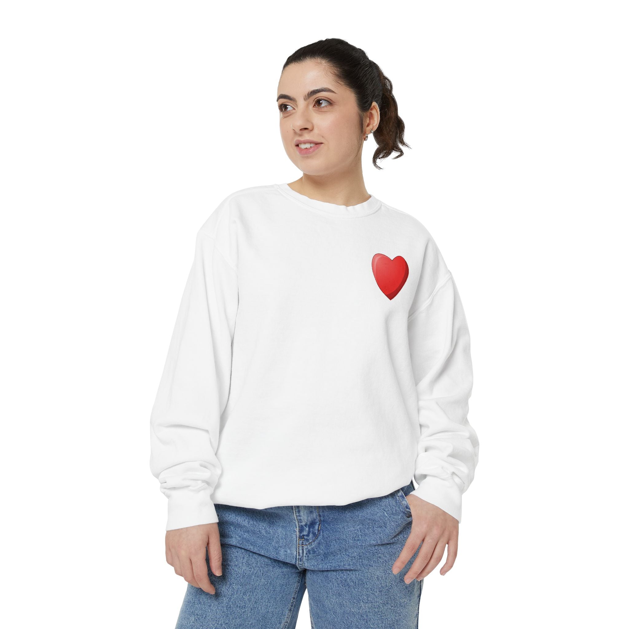 Faith Can Move Mountains Sweatshirt  Heart Chest Graphic