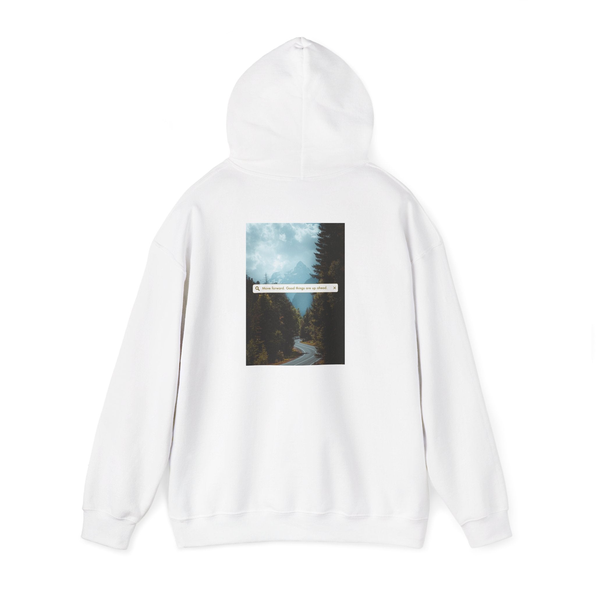 Mountain Road Hoodie with Gold Cross Chest Accent