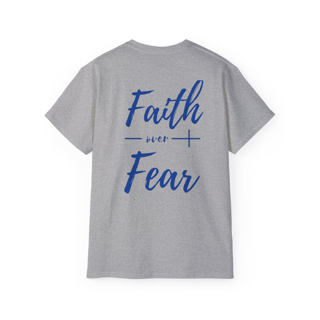 Faith Over Fear T-Shirt — Christian Cross Chest Logo Tee