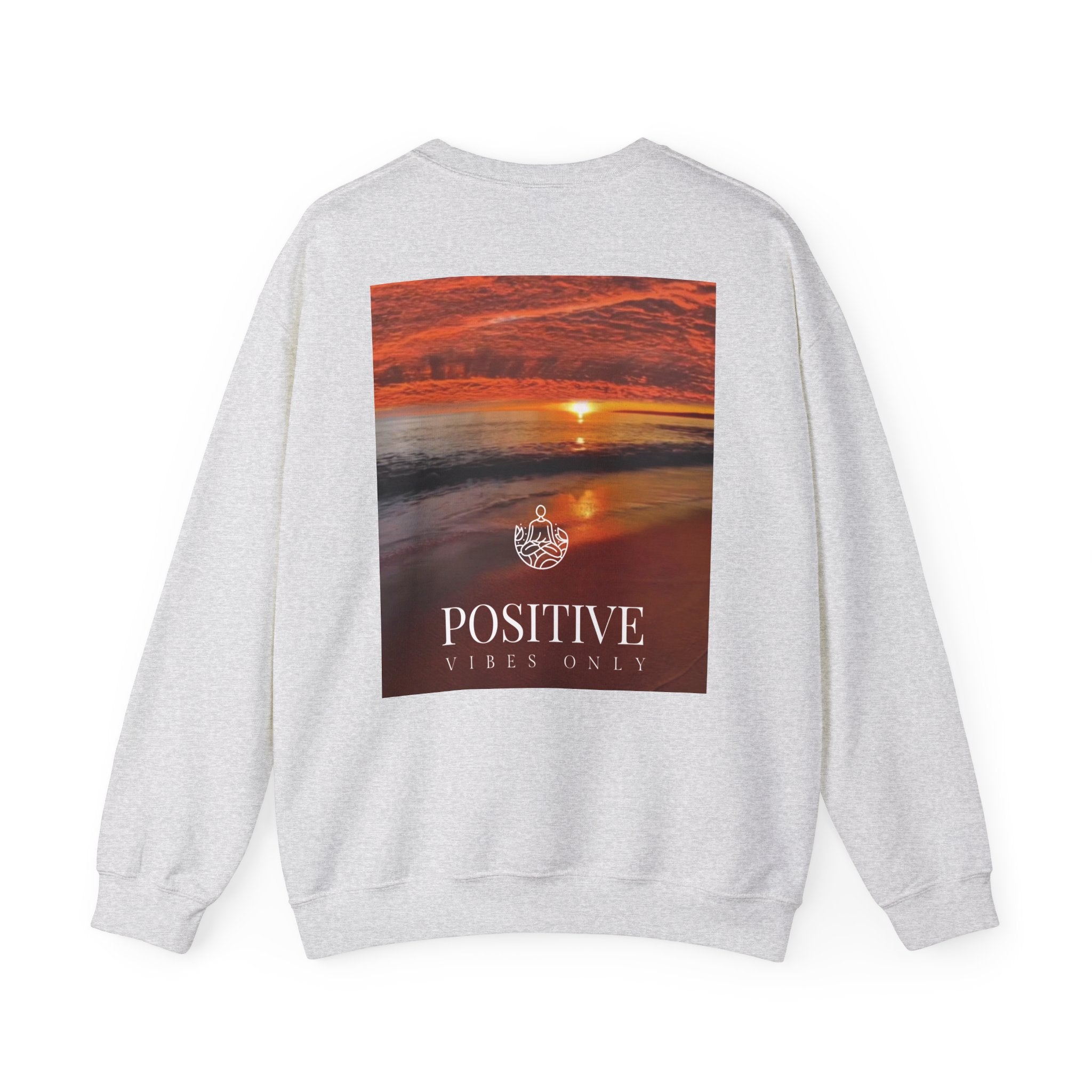 Positive Vibes Only Crewneck Sweatshirt  Sunset Beach Graphic