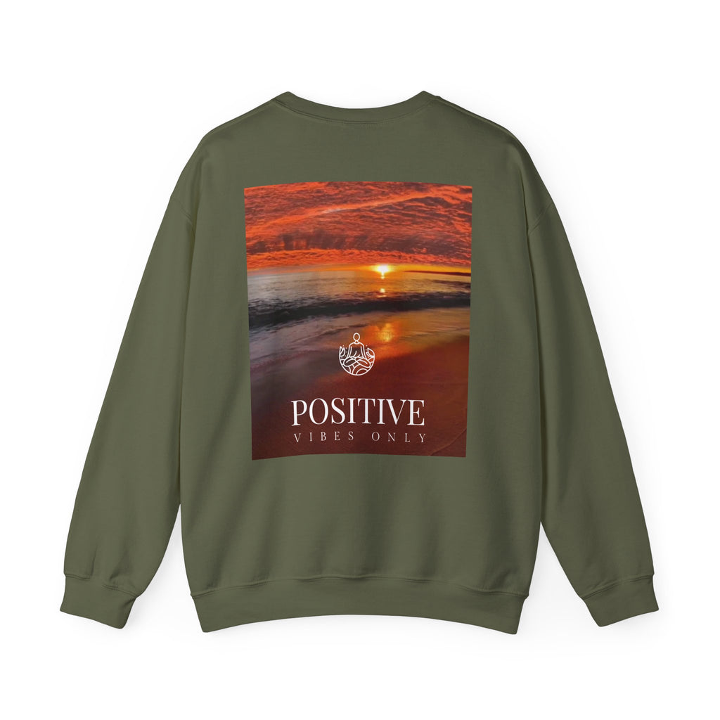 Positive Vibes Only Crewneck Sweatshirt  Sunset Beach Graphic