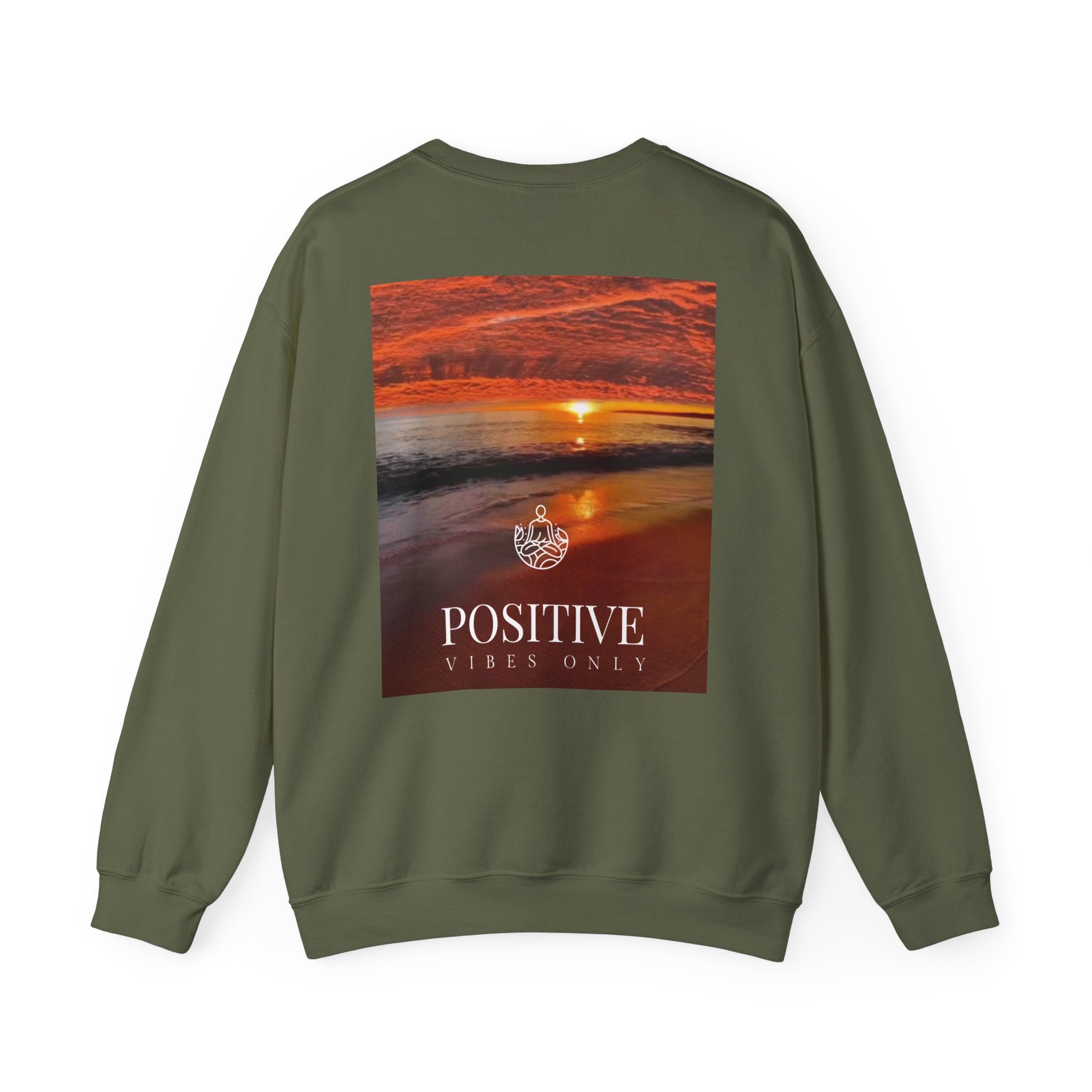 Positive Vibes Only Crewneck Sweatshirt  Sunset Beach Graphic
