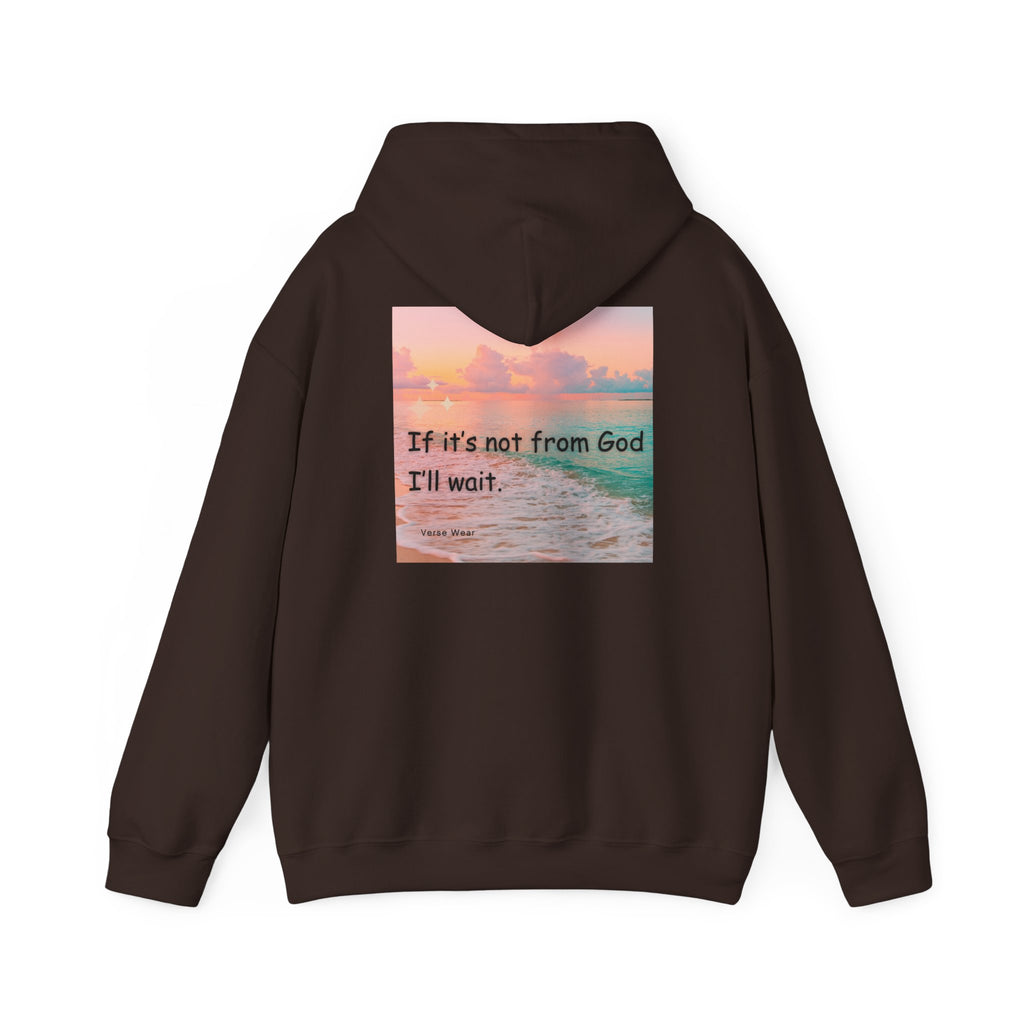 Christian Cross Hoodie "If It's Not From God I'll Wait" Inspirational Faith Sweatshirt