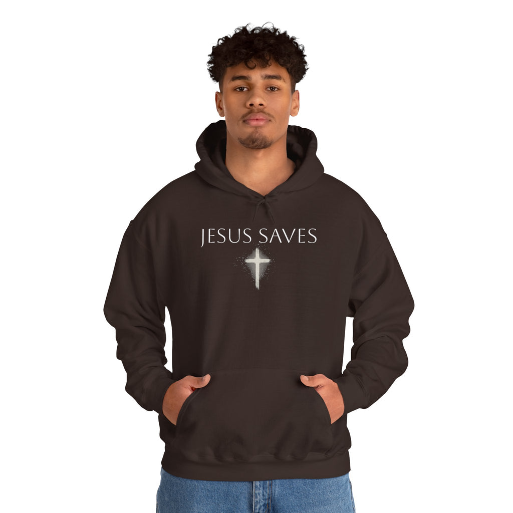 Religious Hoodie Cross Graphic with Jesus Saves