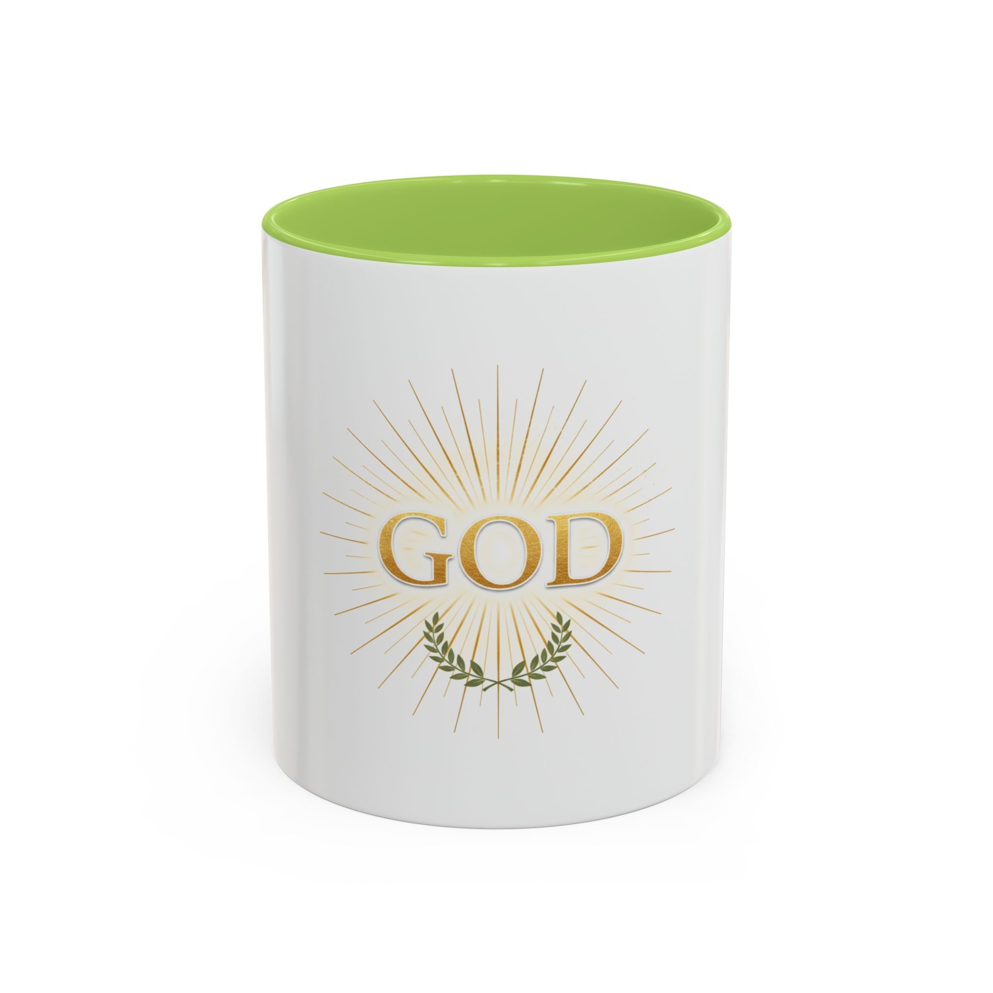 God Radiant Accent Coffee Mug — Inspirational Christian Ceramic Mug